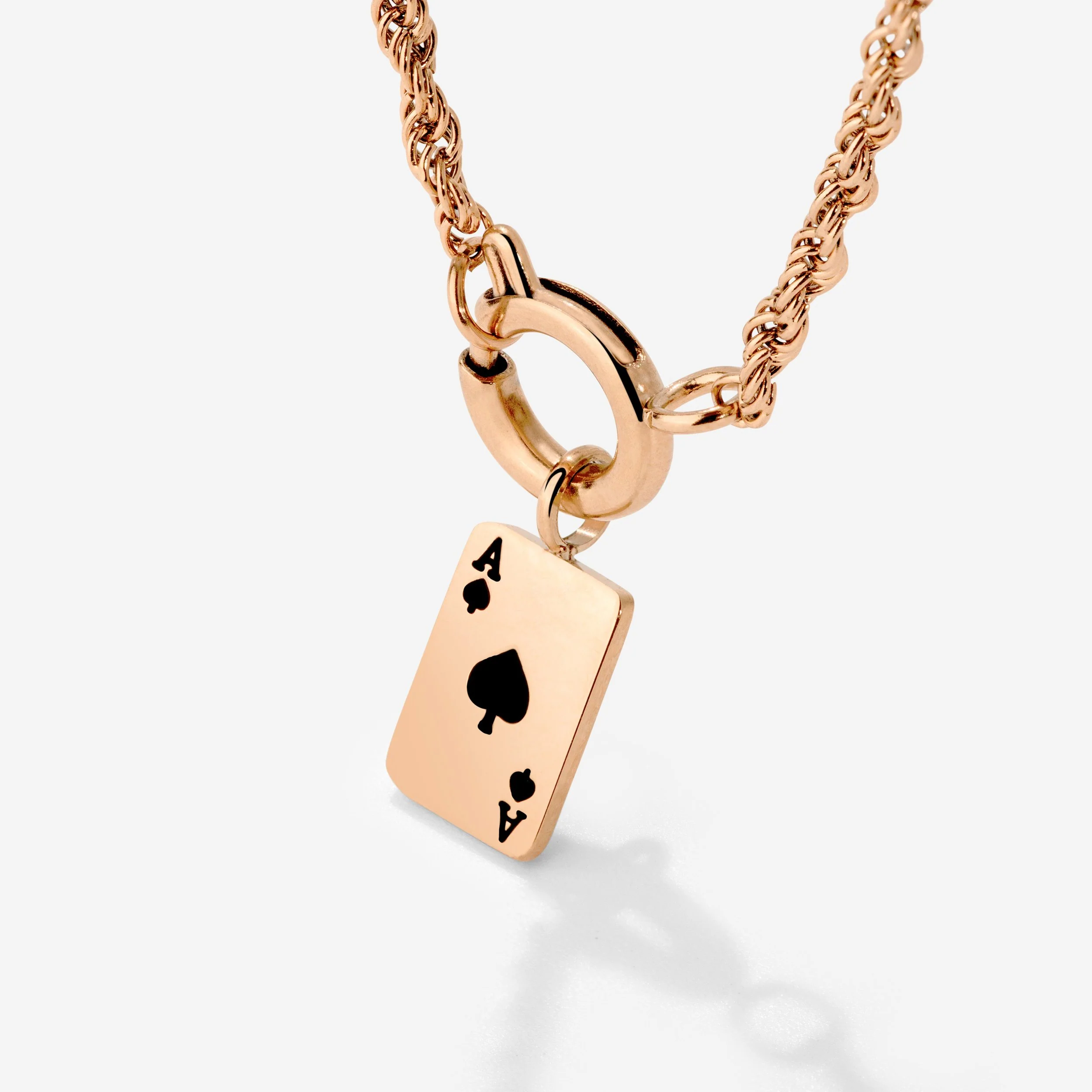 Aced Rope Chain Necklace Set Rose Gold - Image 3