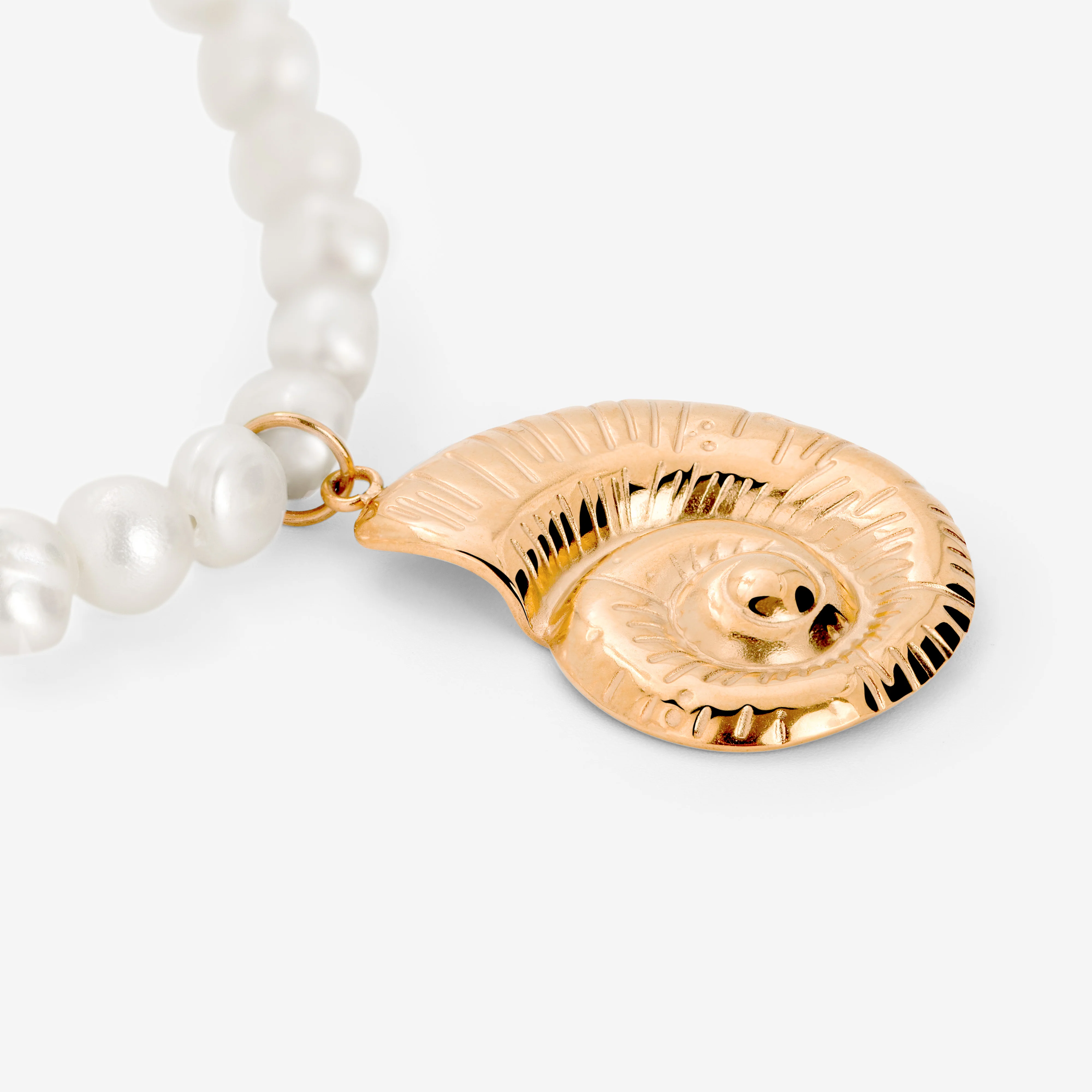 Ammonite Pearl Necklace Rose Gold - Image 3