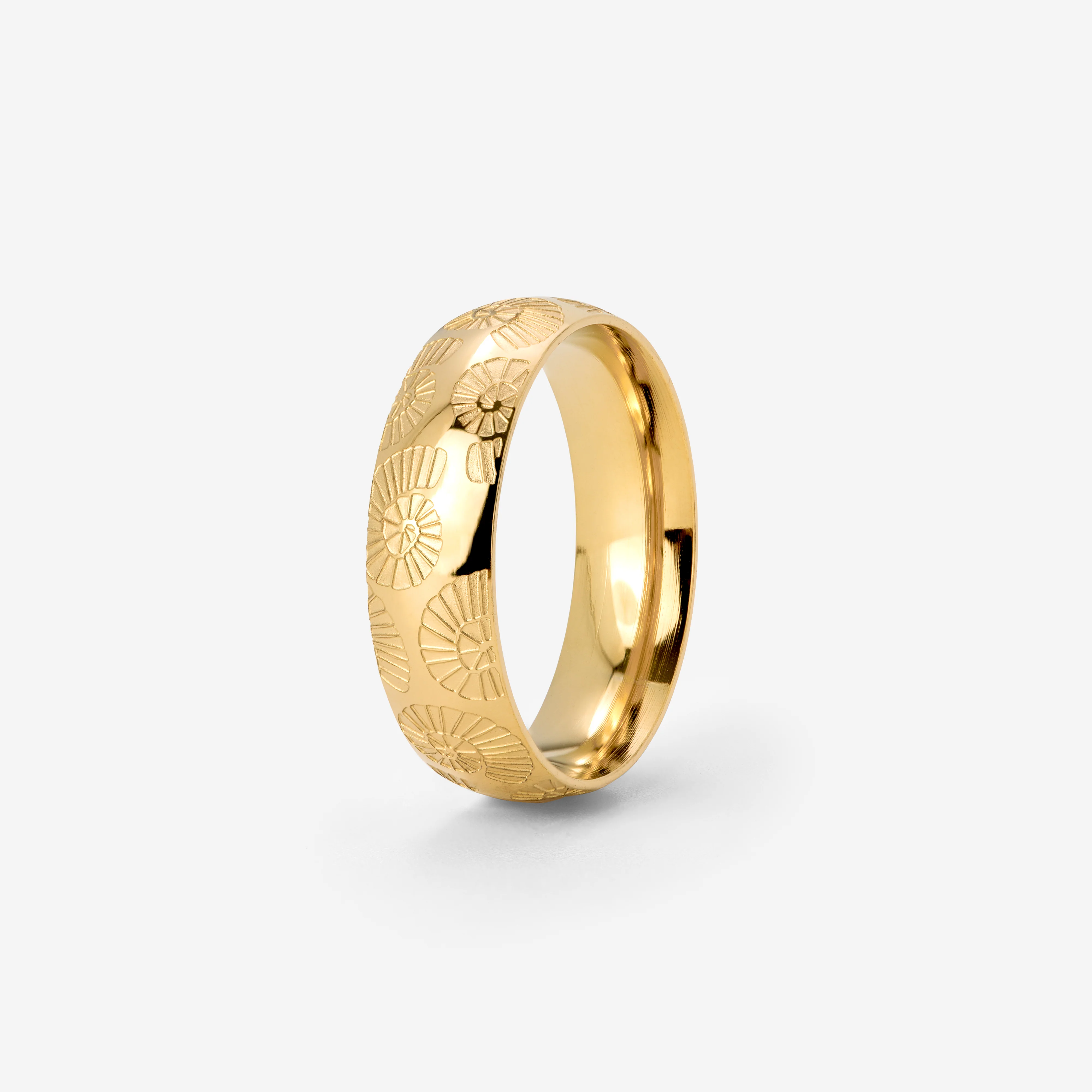 Ammonite Shell Ring Gold
