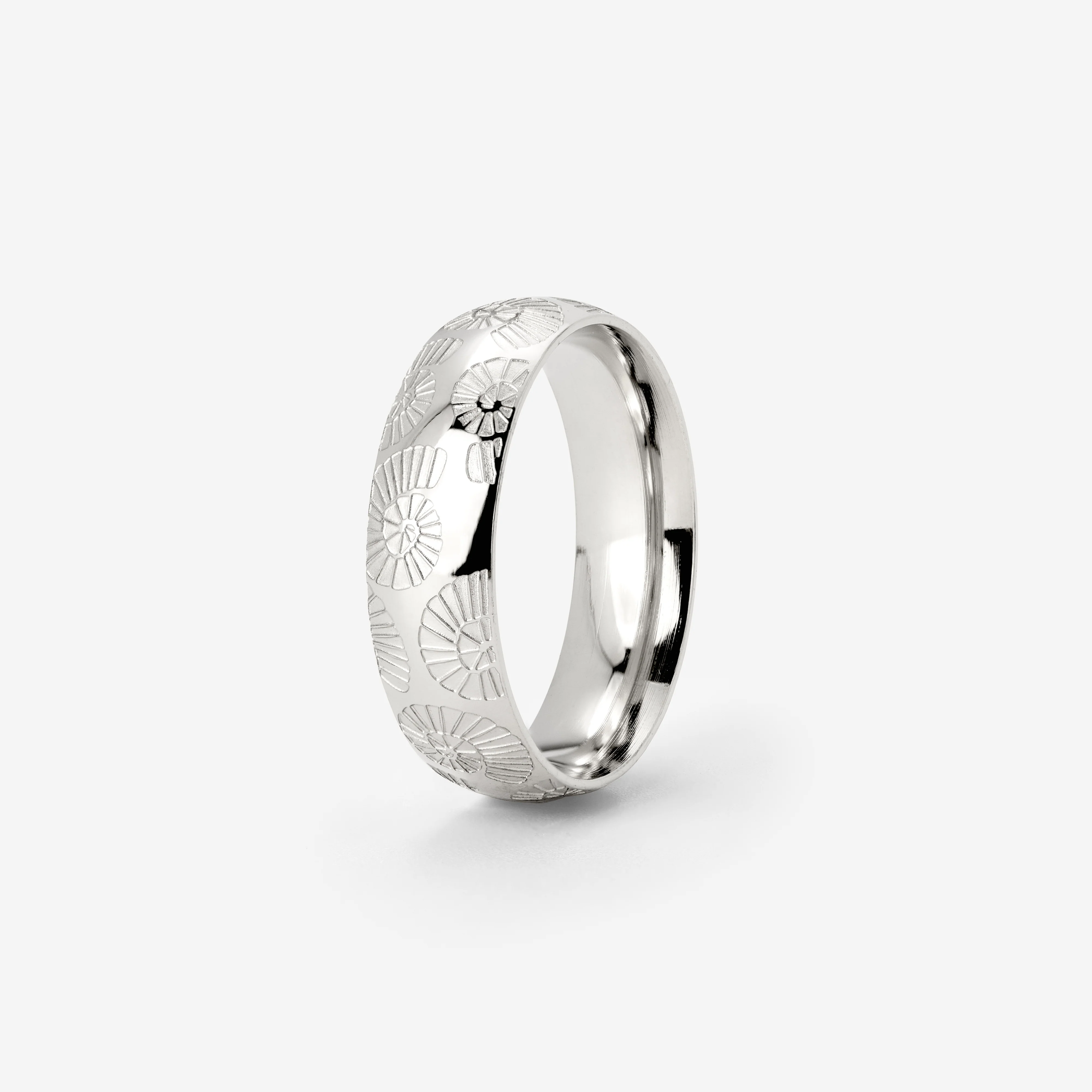 Ammonite Shell Ring Silver