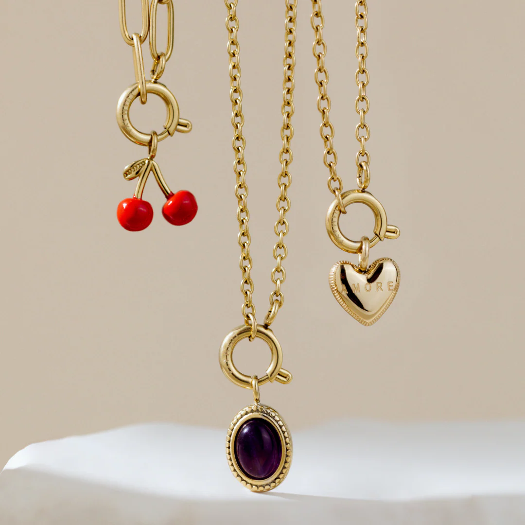 Amore Mio Classic Chain Necklace Set Silver - Image 4