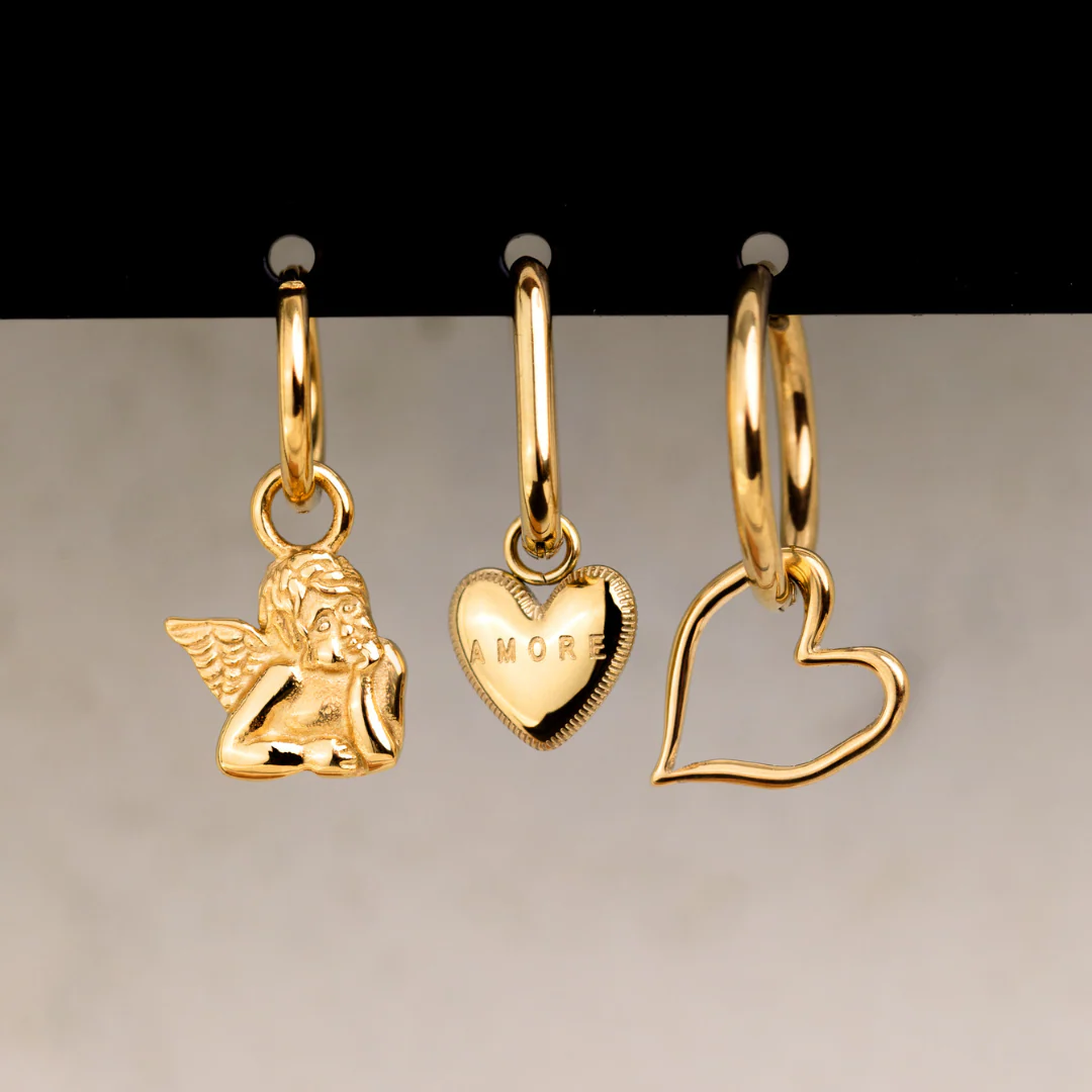 Amore Mio Oval Hoop Set Baby Gold - Image 5