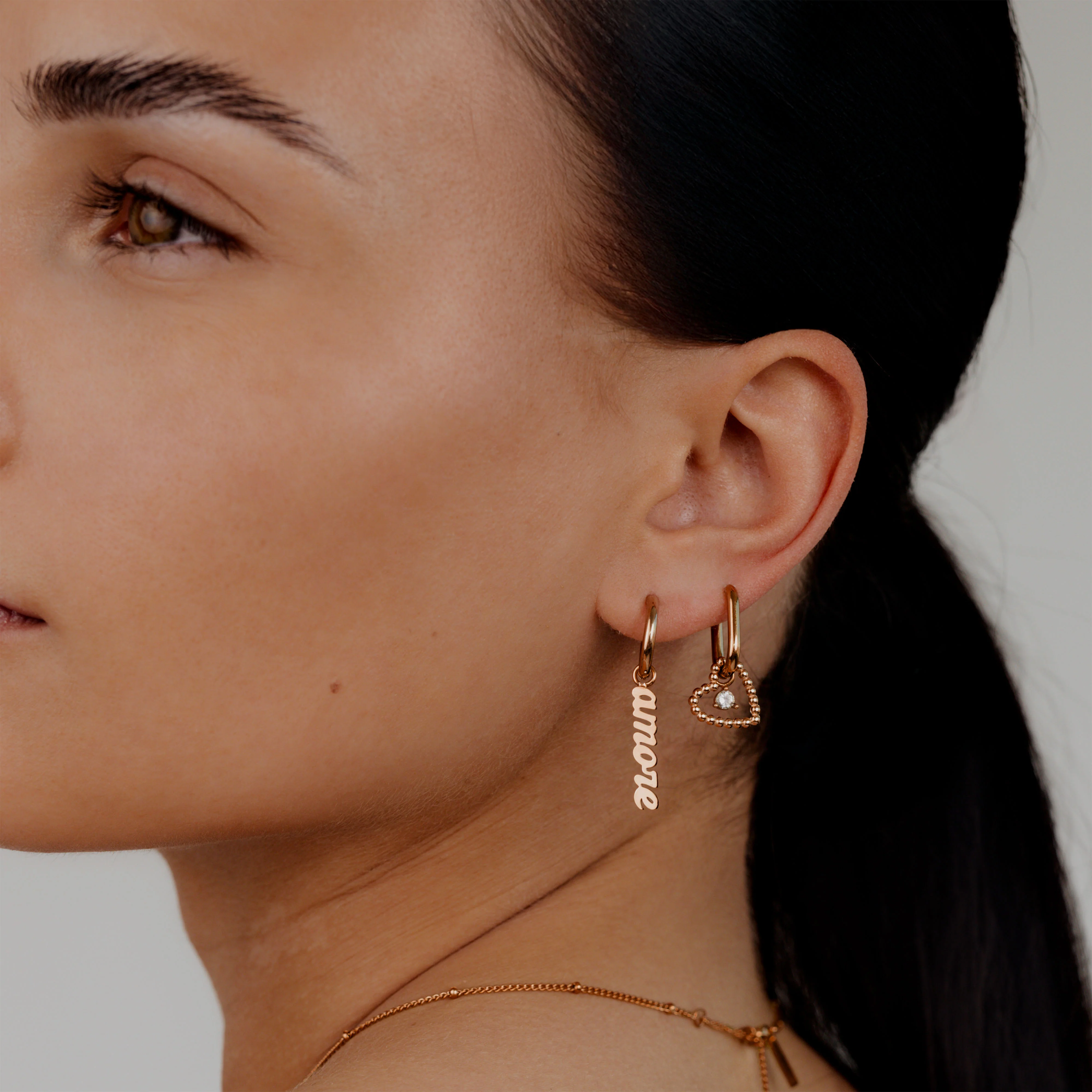 Amore puro Hoop Set Small Rose Gold - Image 2