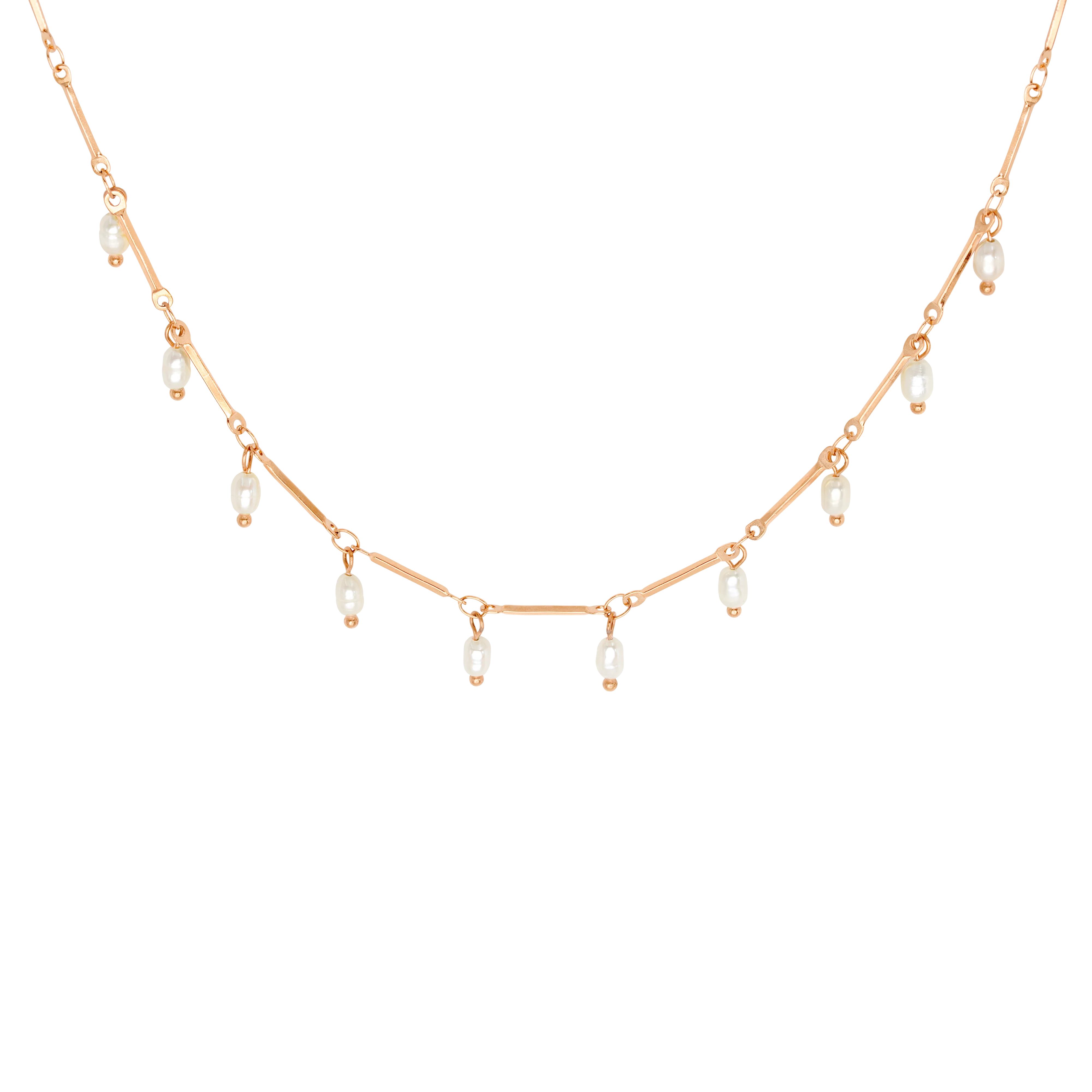 Annes Authentic Pearl Choker Rose Gold