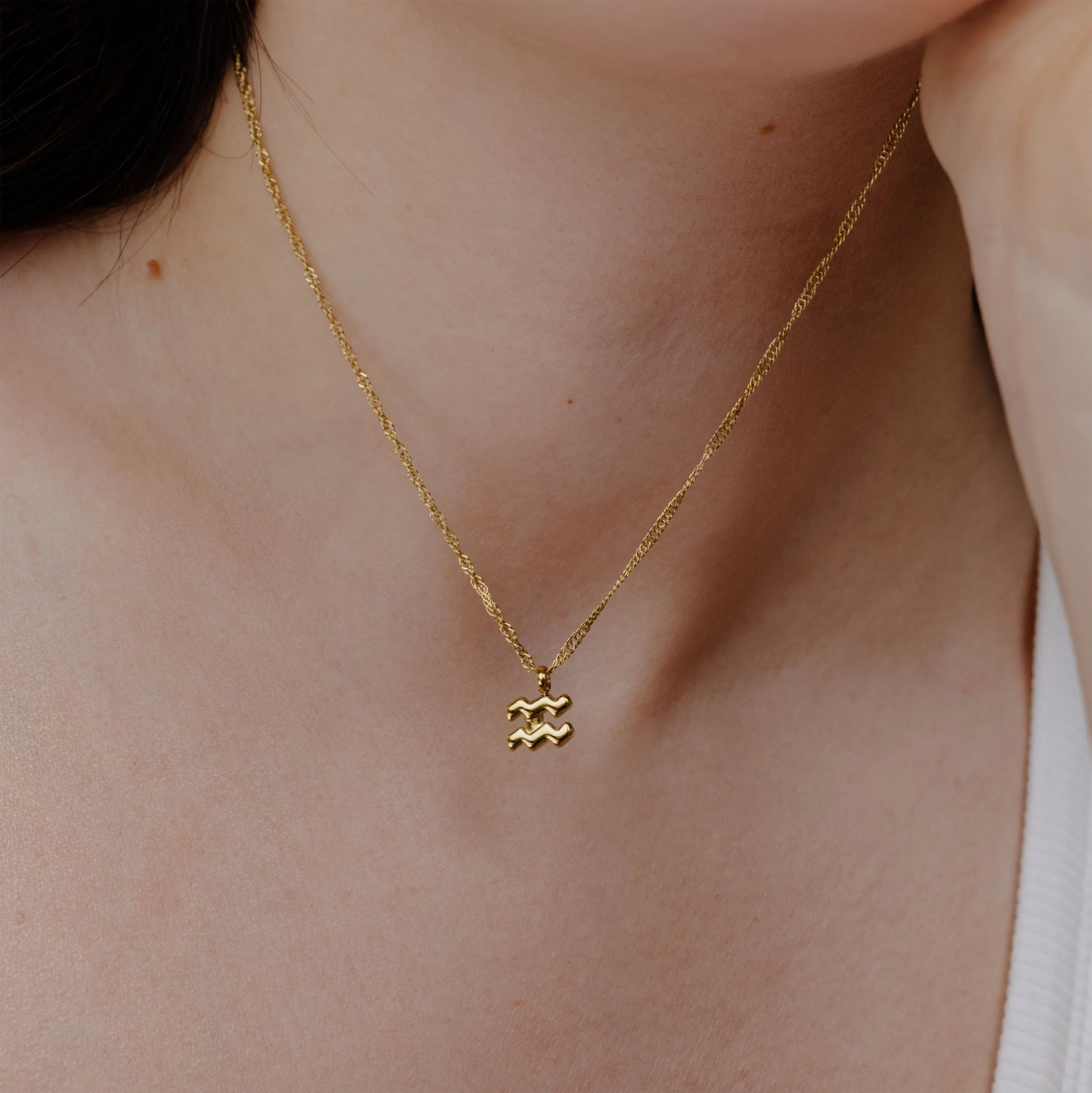 Aquarius Bubble Necklace Stud Earrings Gold - Image 2