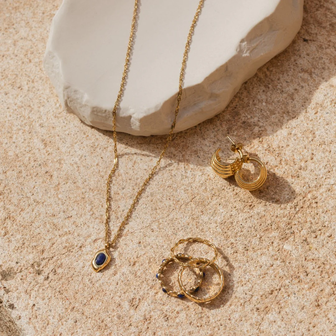 Blue Breeze Necklace Rose Gold - Image 5