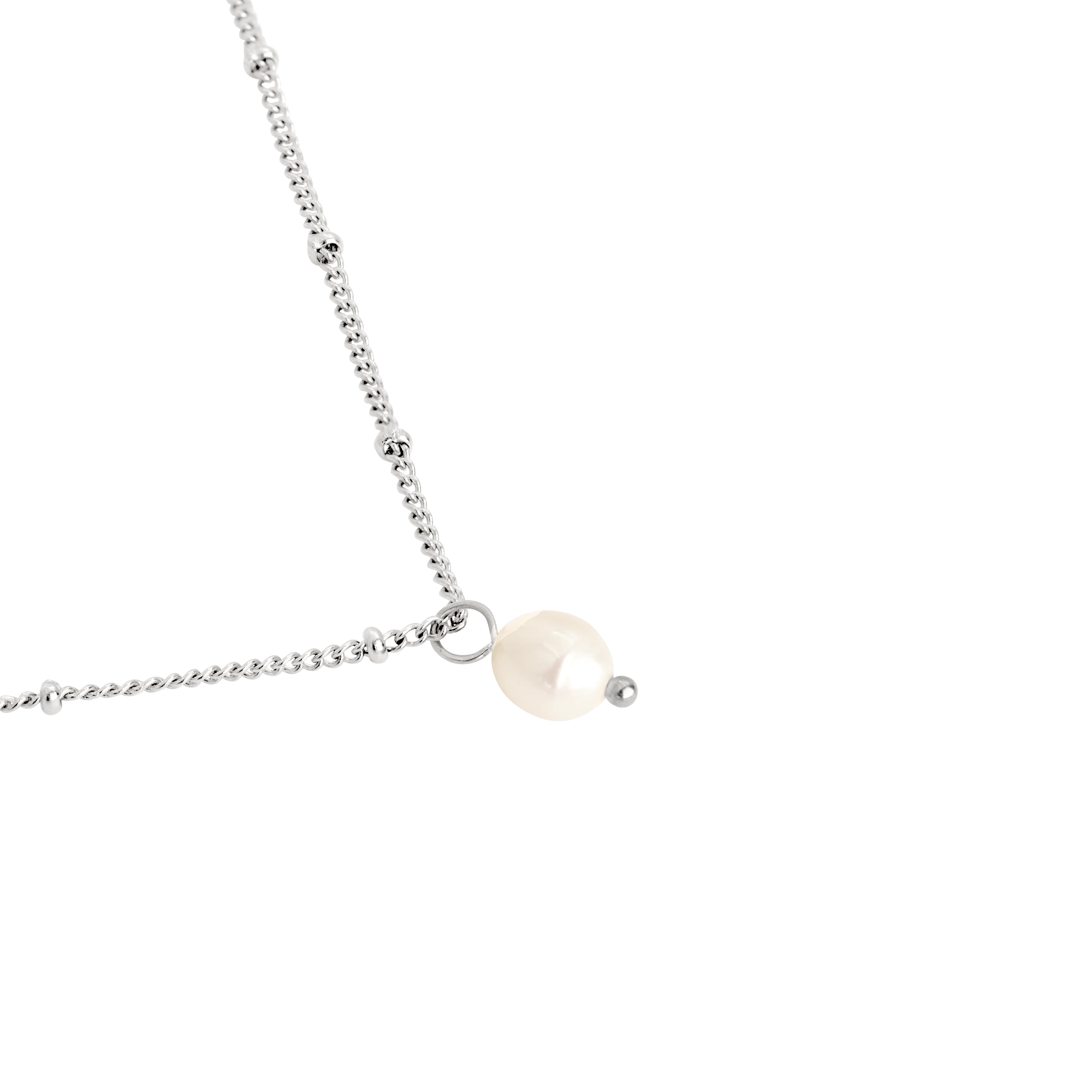 Baby Pearl Necklace Silver - Image 3