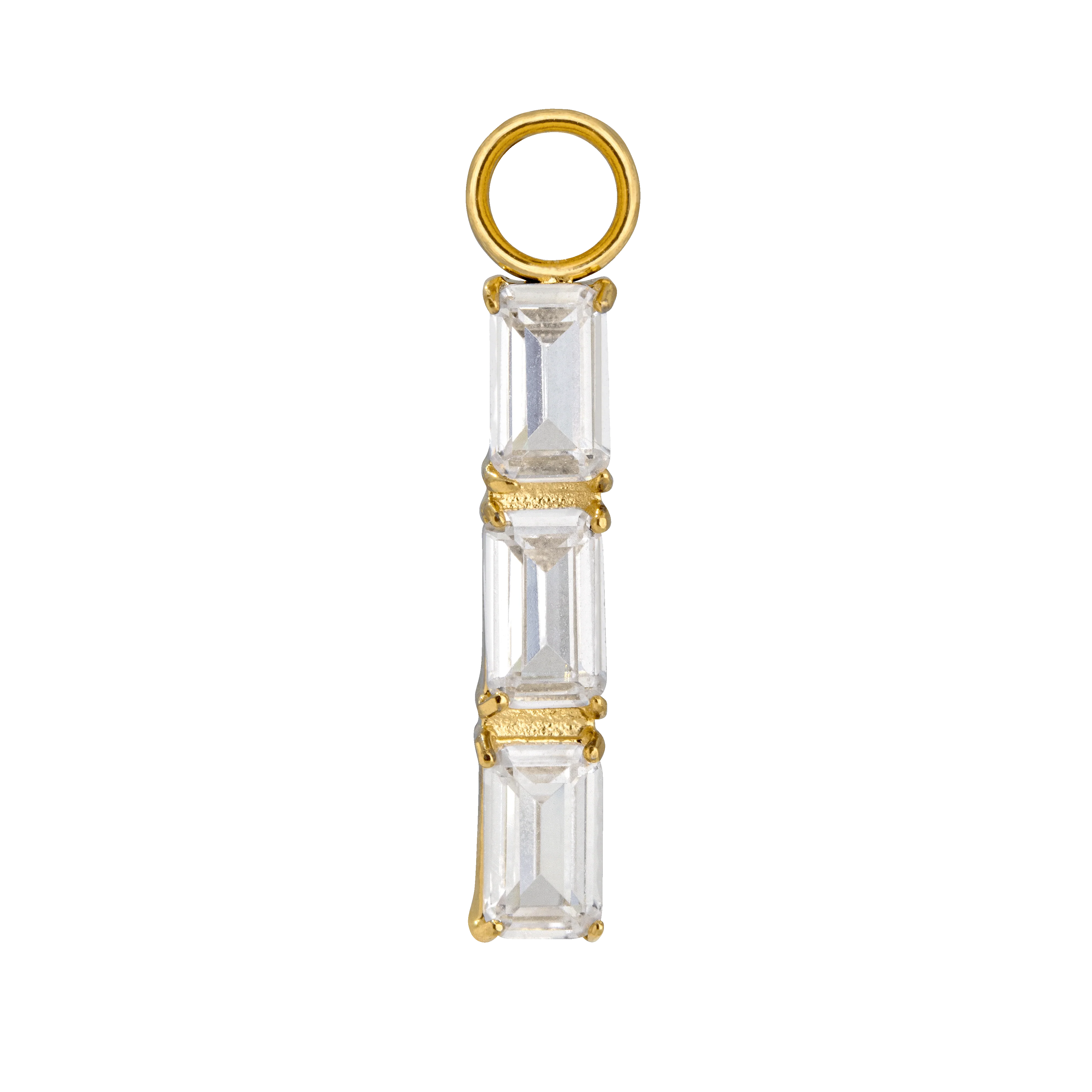 Baguette Bundle Hoop Set Small Gold - Image 5