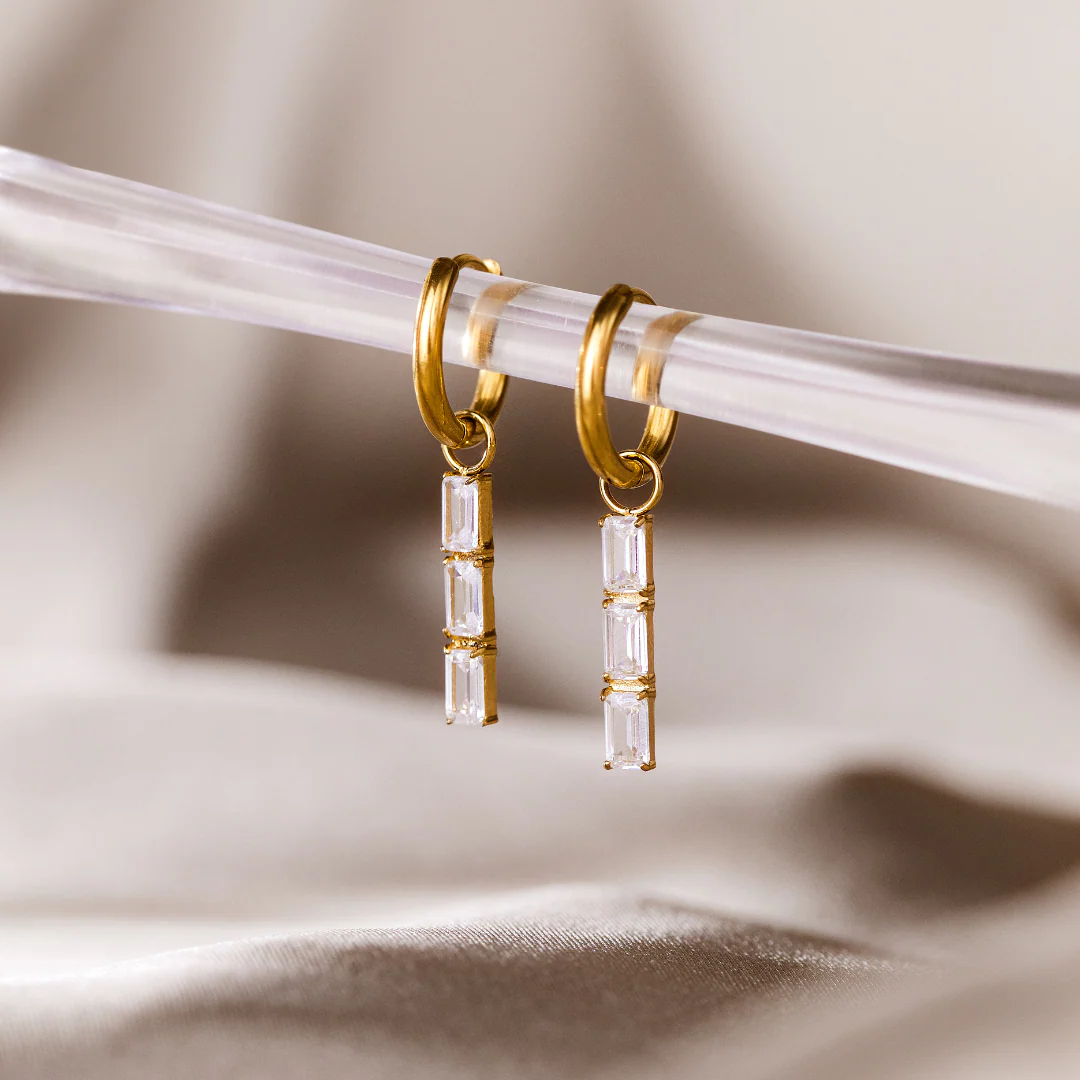 Baguette Bundle Hoop Set Small Silver - Image 3