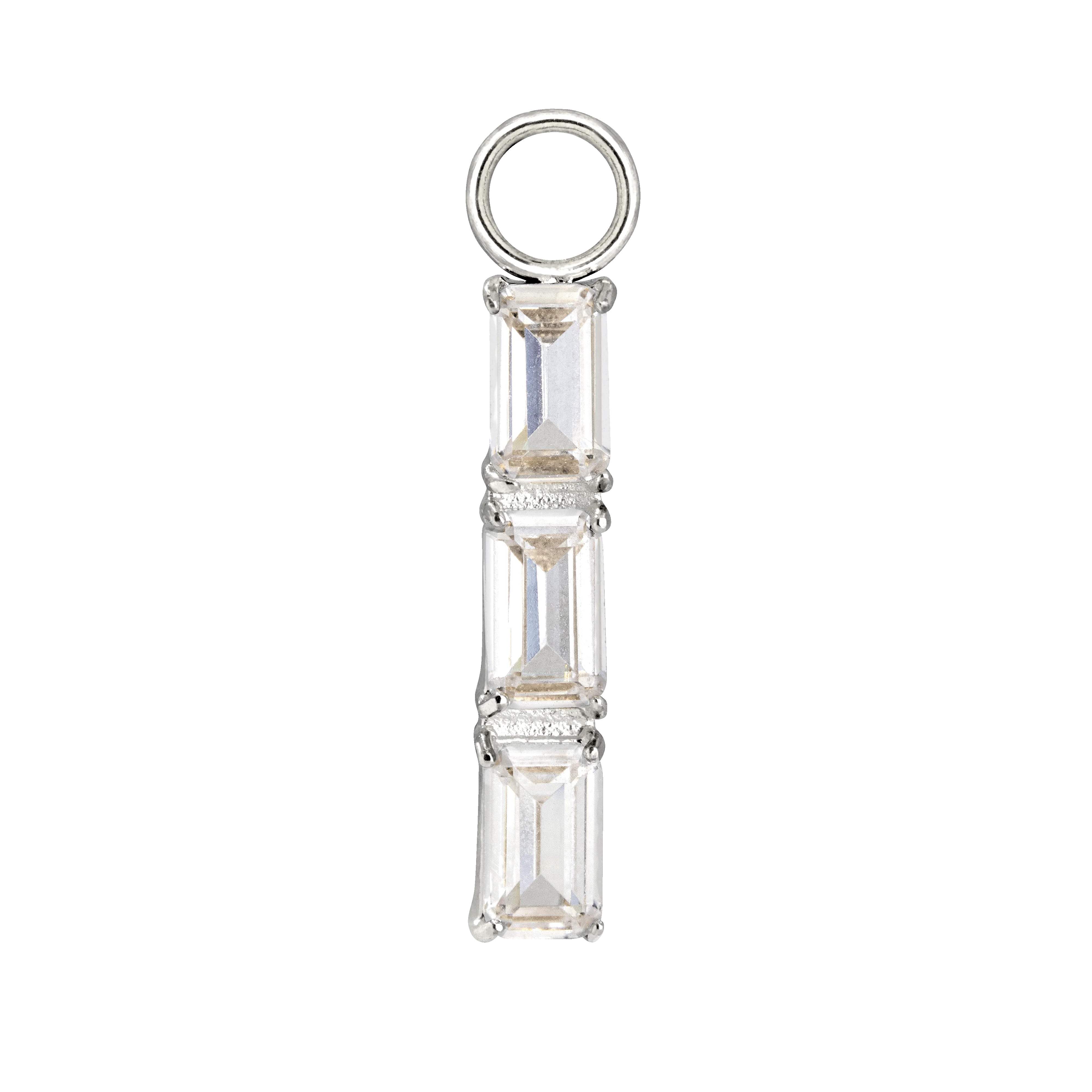 Baguette Bundle Hoop Set Small Silver - Image 5