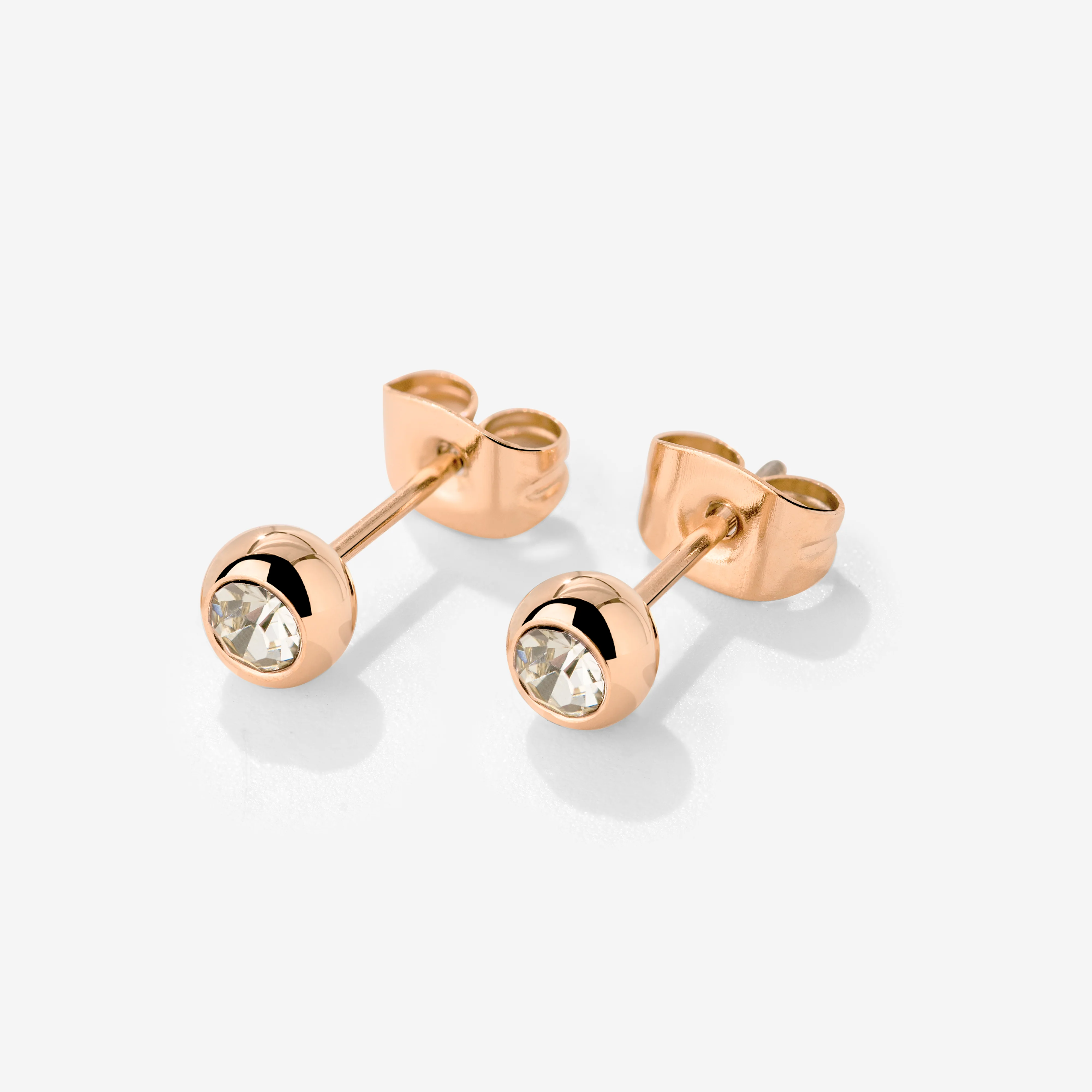 Bezel Bling Studs Rose Gold - Image 4