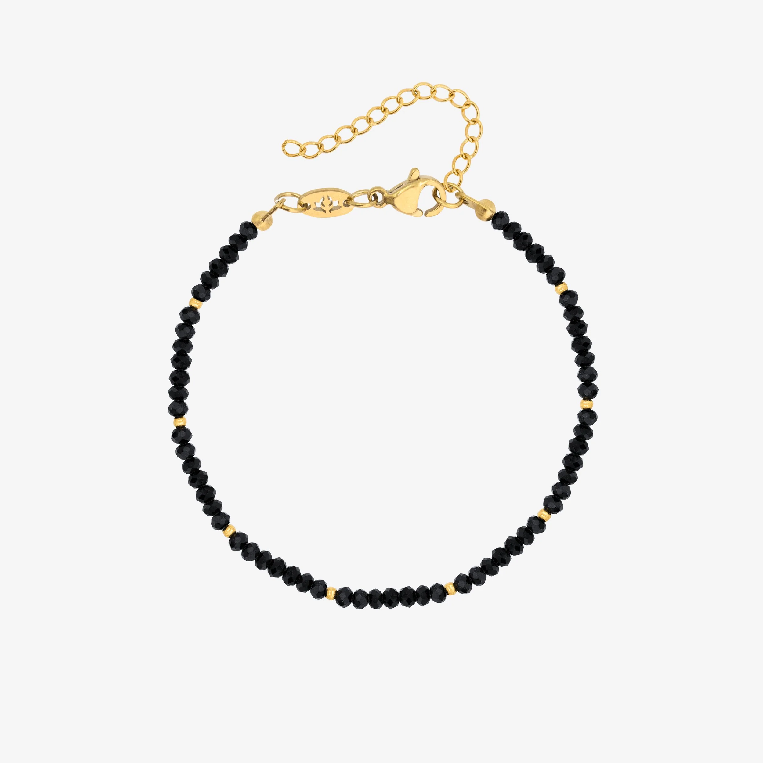 Pretty Black Pearls Bracelet Gold