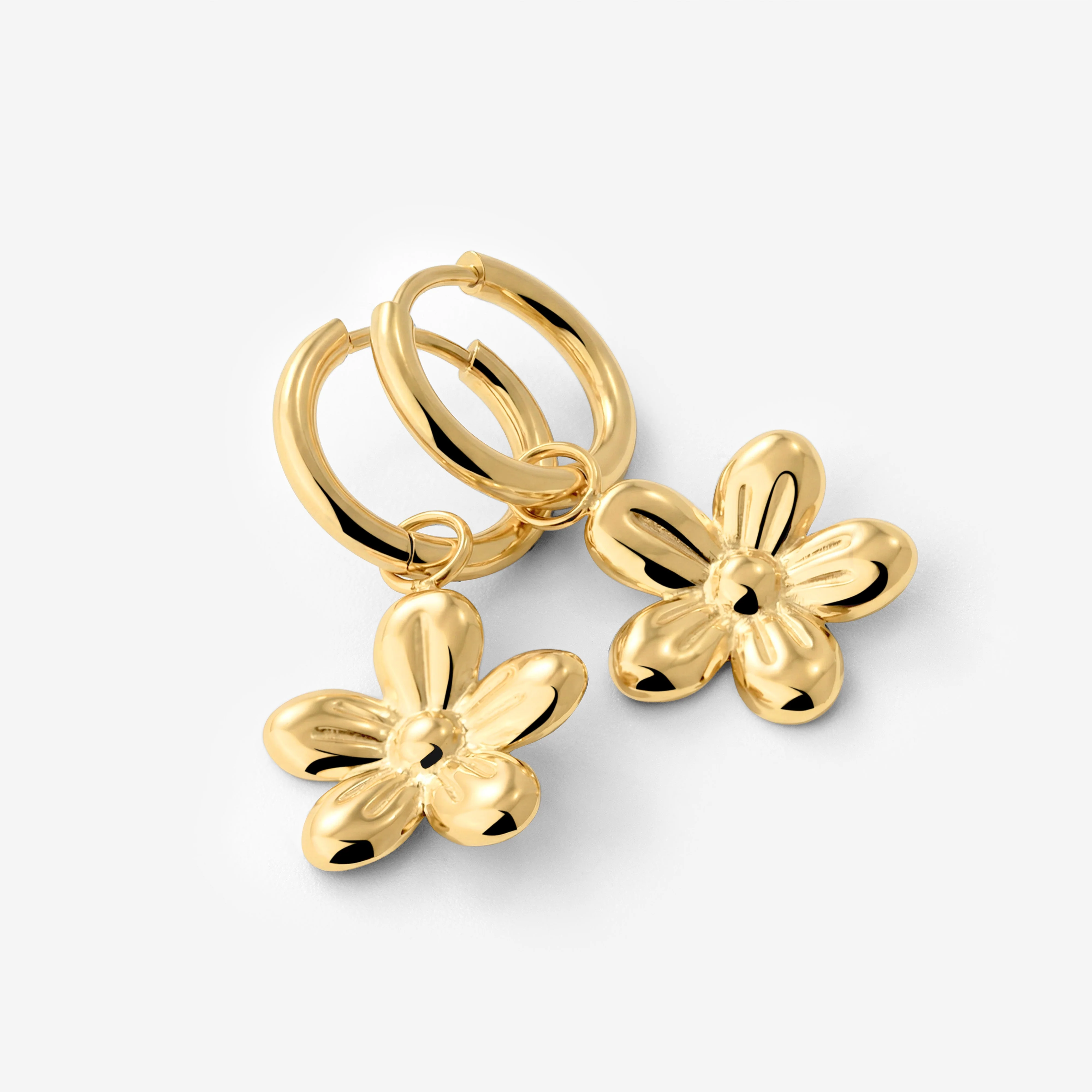 Blossom Hoop Set Small Gold - Image 5
