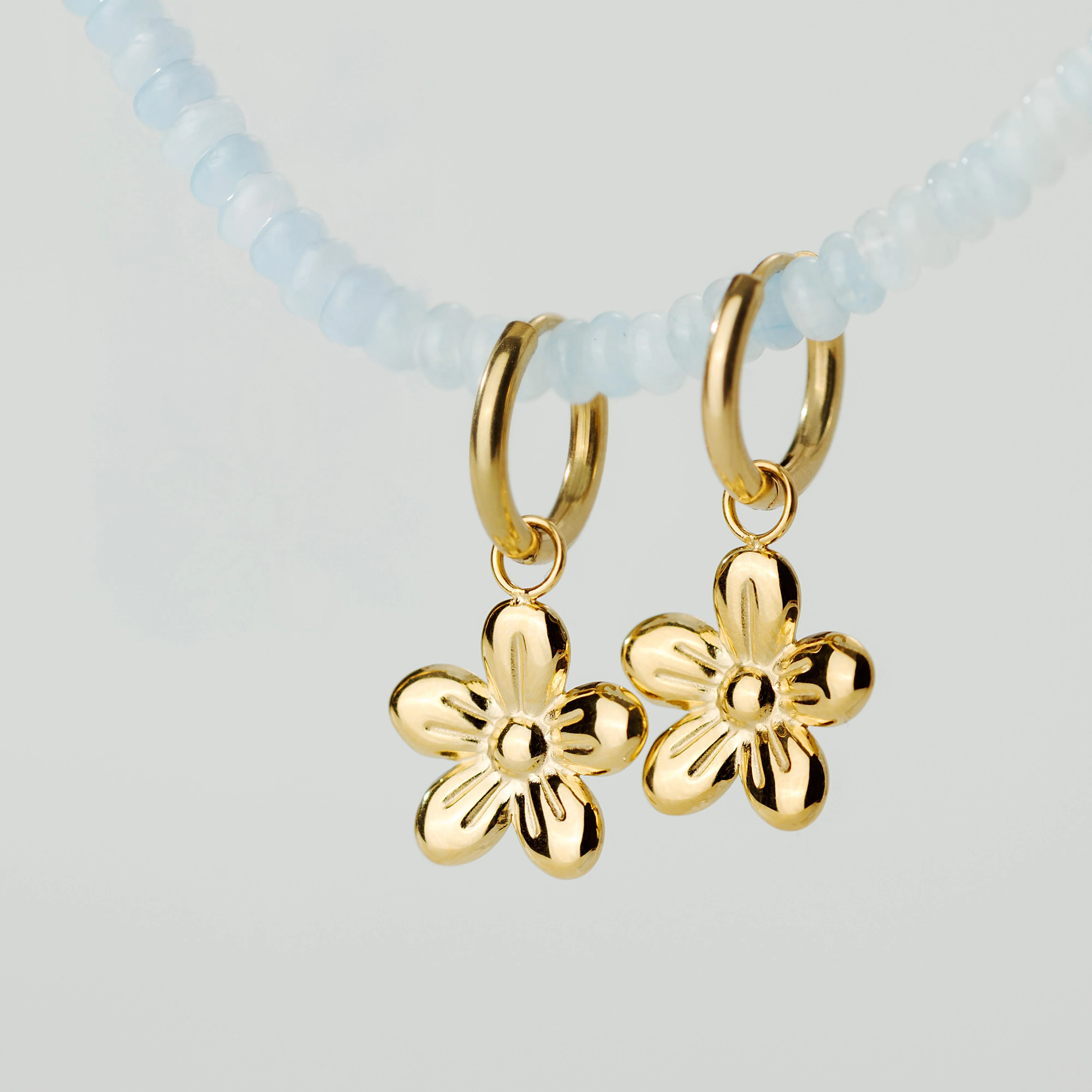 Blossom Hoop Set Small Gold - Image 6
