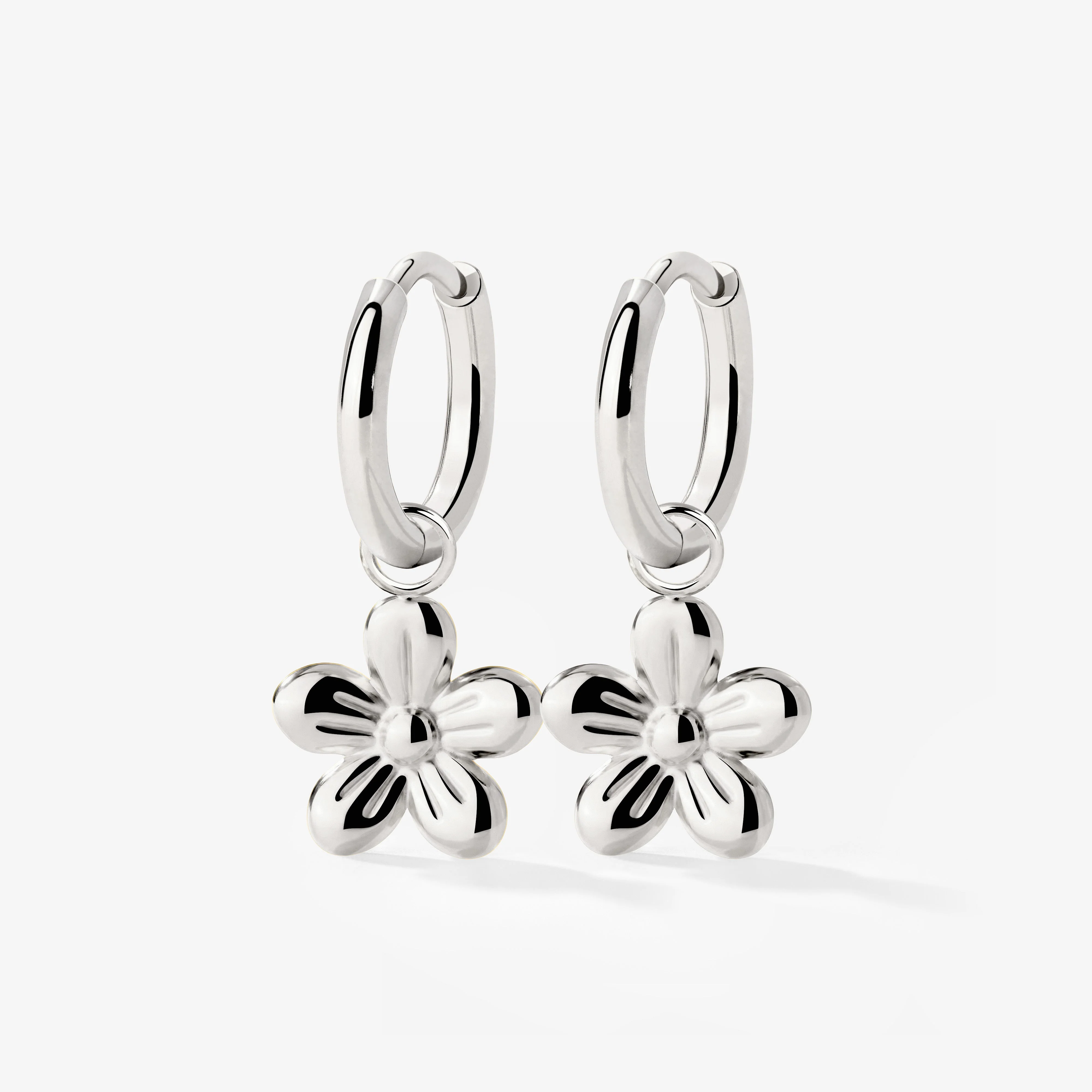 Blossom Hoop Set Small Silver