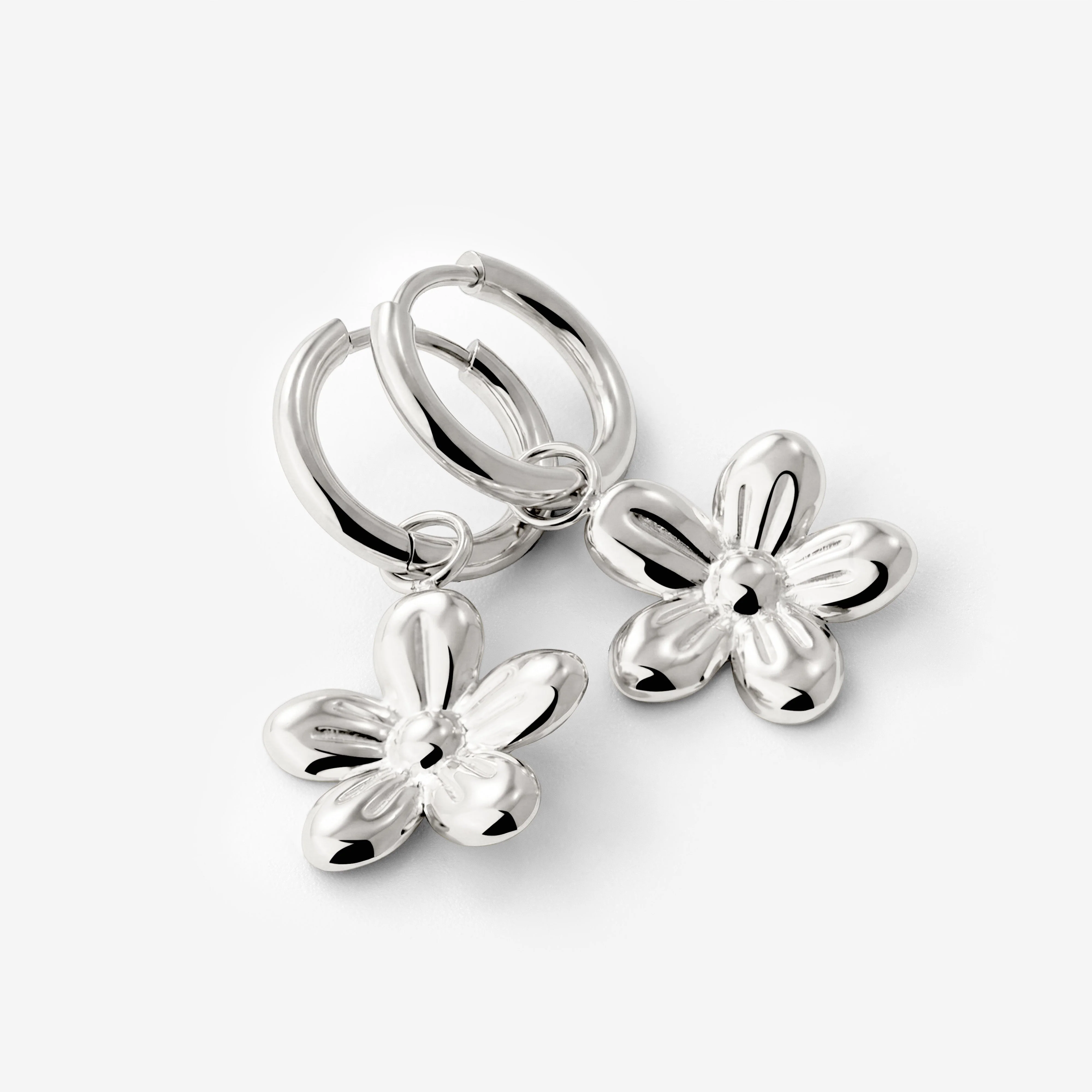 Blossom Hoop Set Small Silver - Image 5