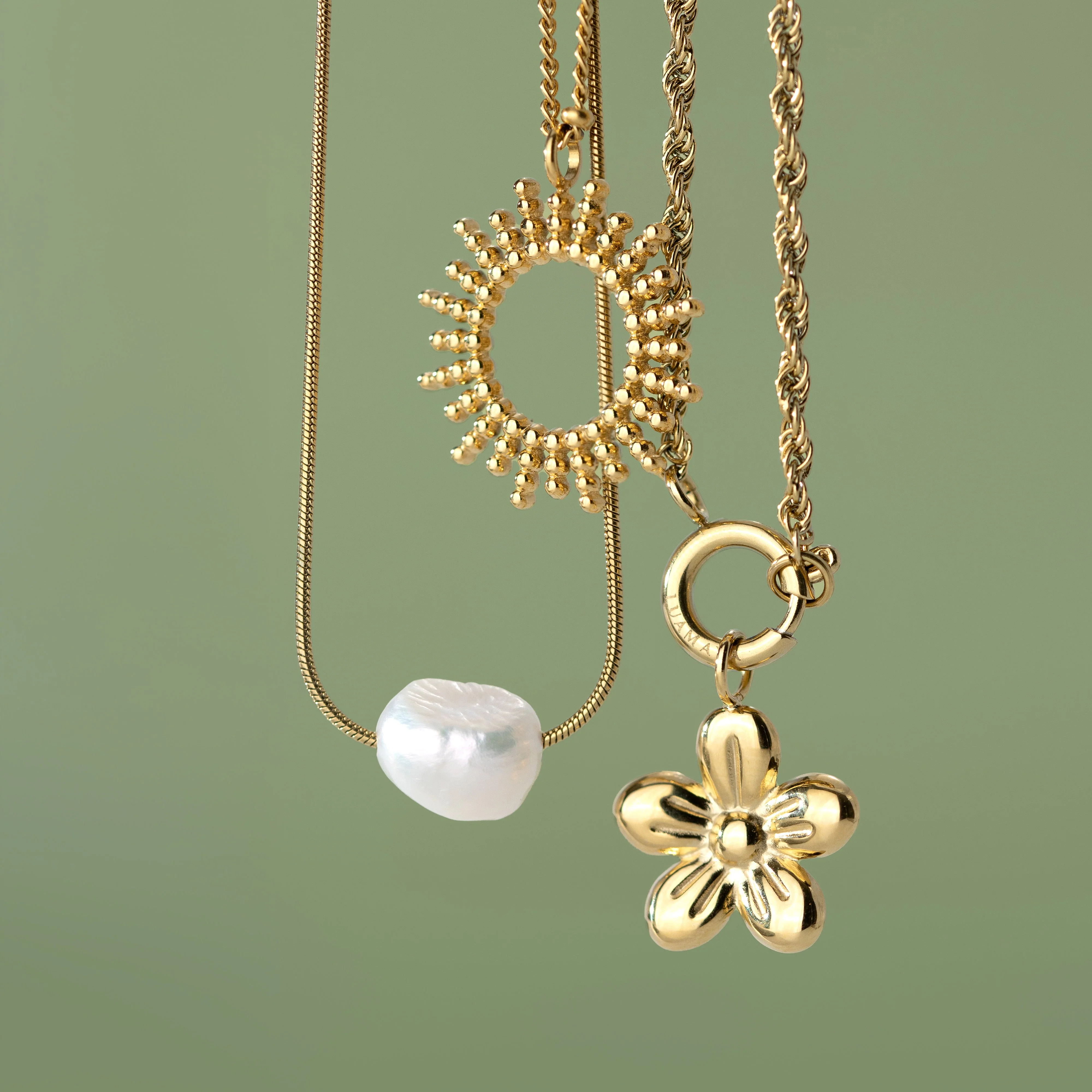 Blossom Rope Chain Necklace Set Silver - Image 6