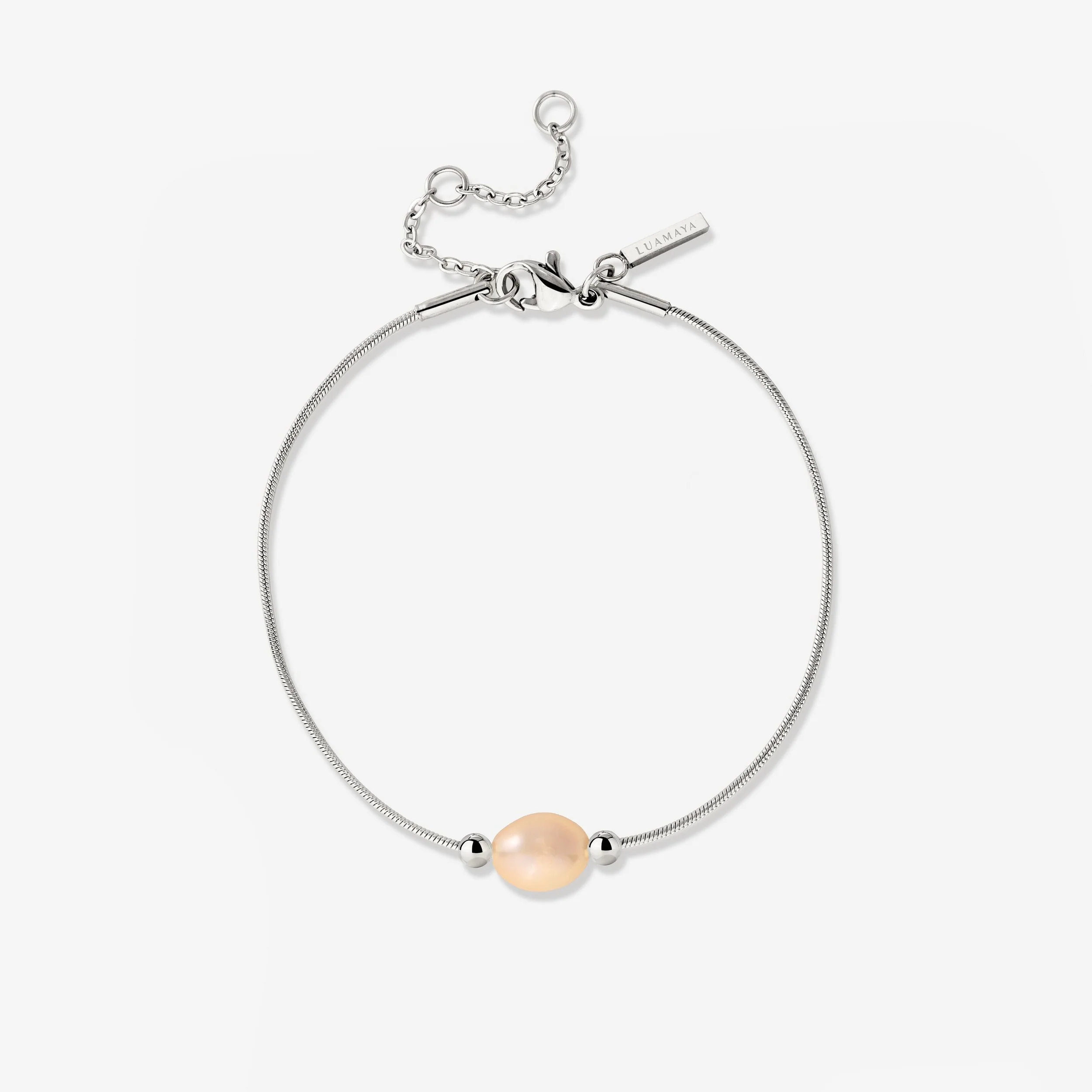 Blush Pearl Bracelet Silver