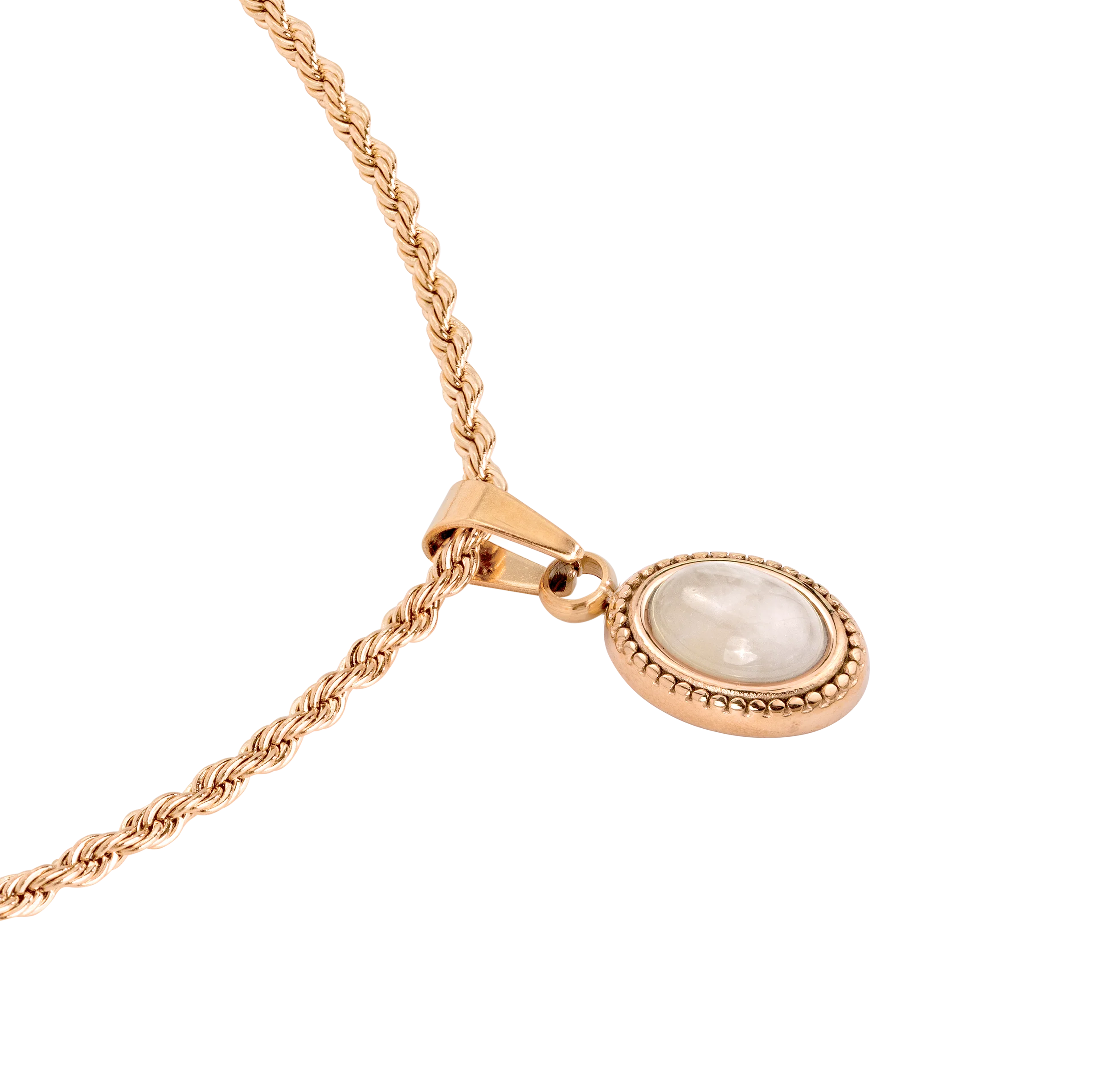 Blush Quartz Necklace Rose Gold - Image 3