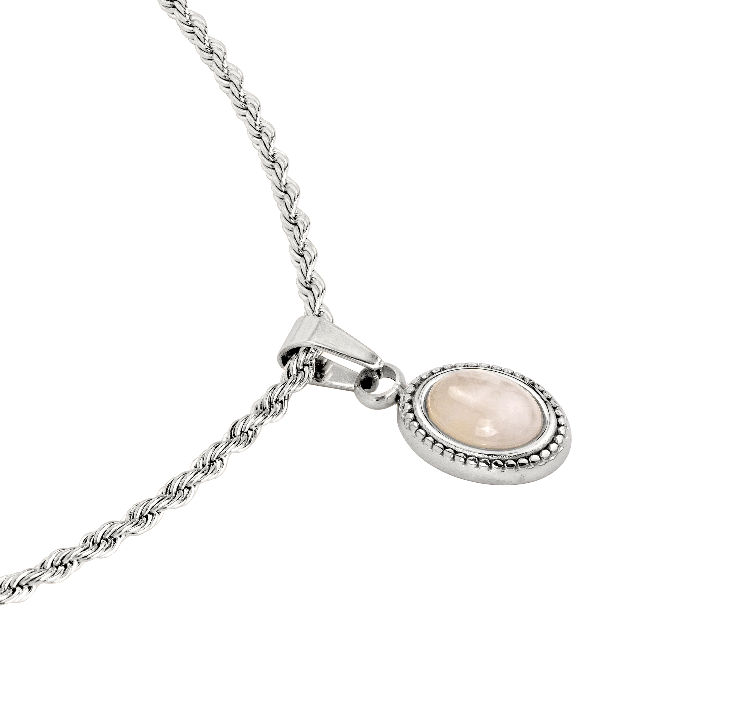 Blush Quartz Necklace Silver - Image 3