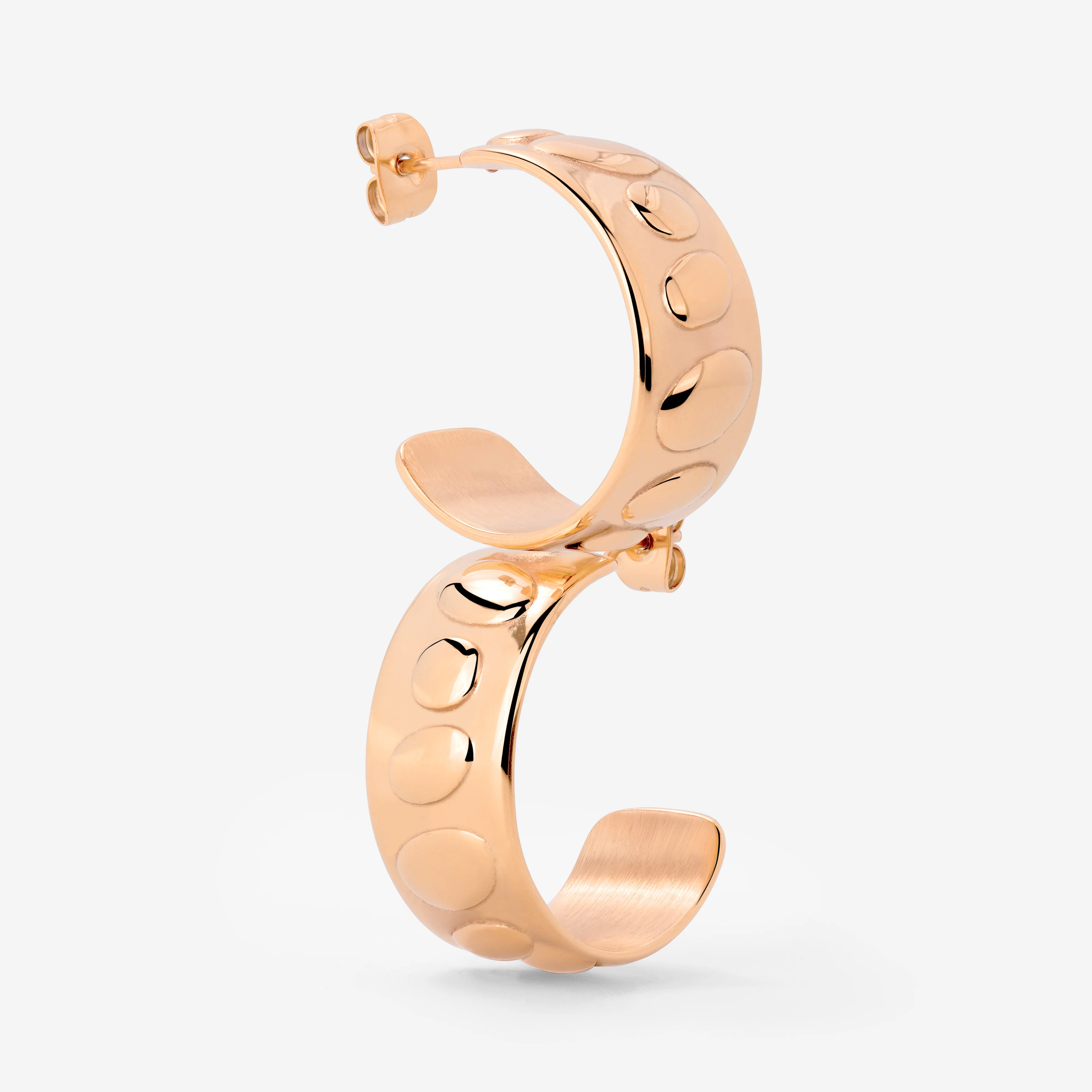 Boho Beads Hoop Studs Rose Gold - Image 4