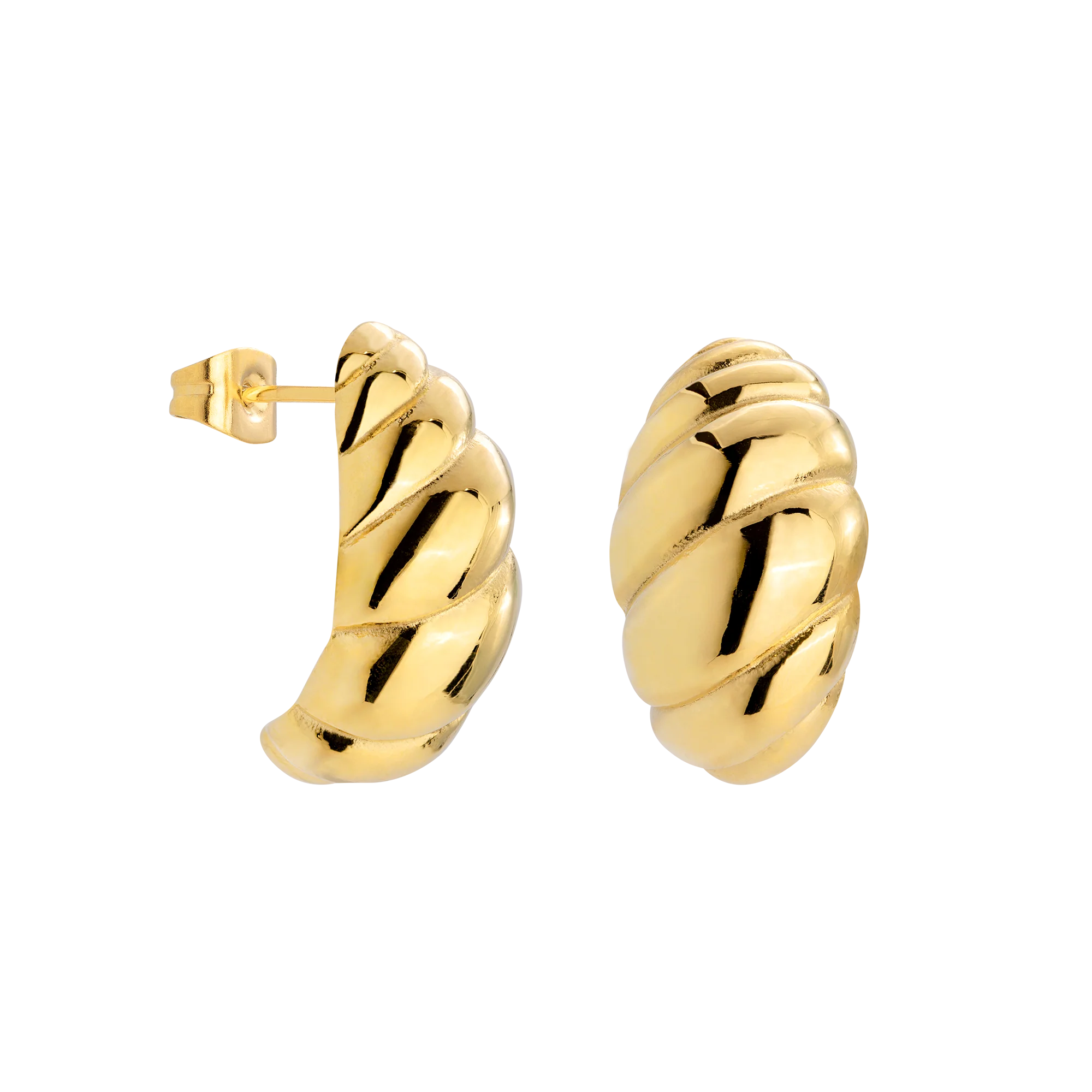 Bold Croissant Studs Gold