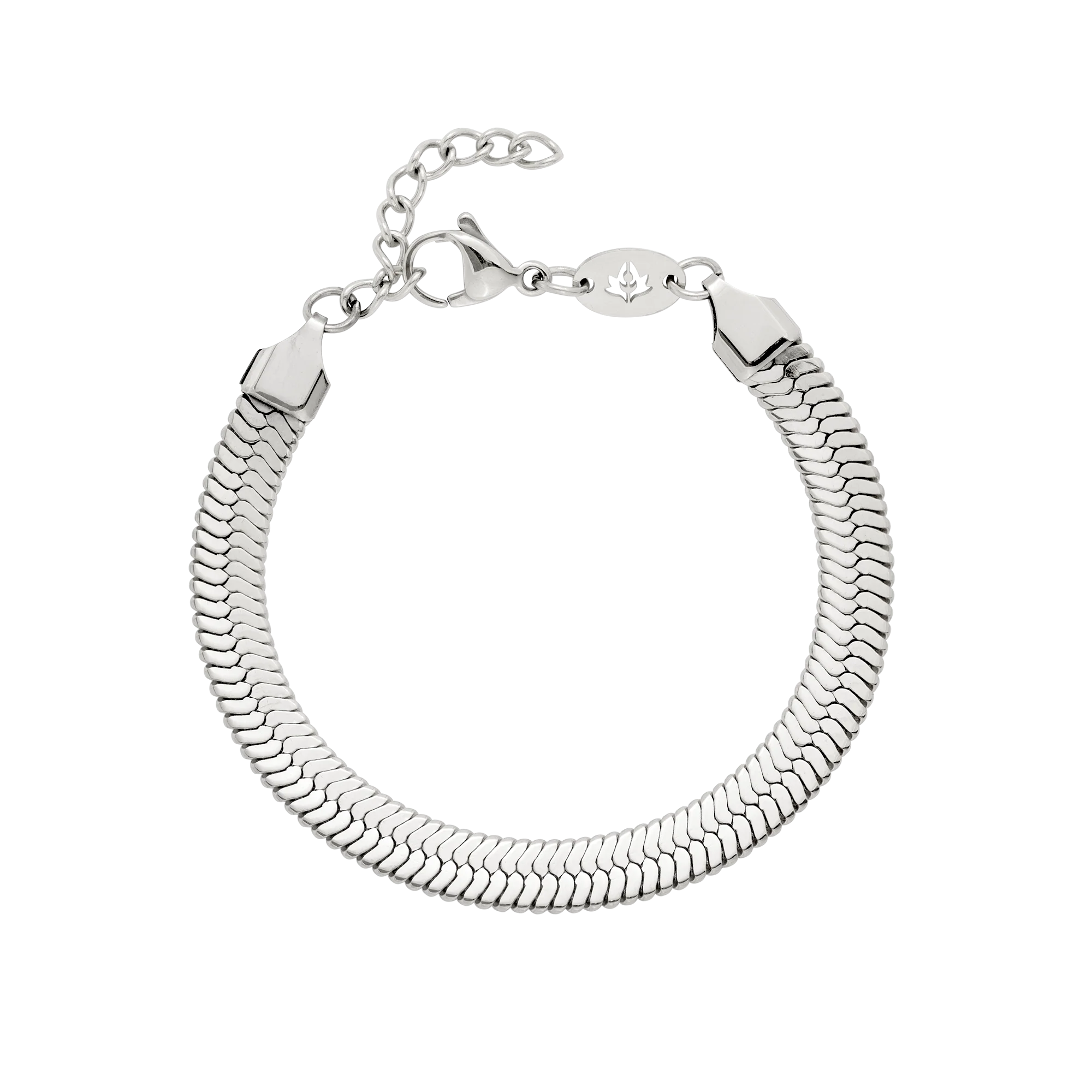 Bold Herringbone Bracelet Silver
