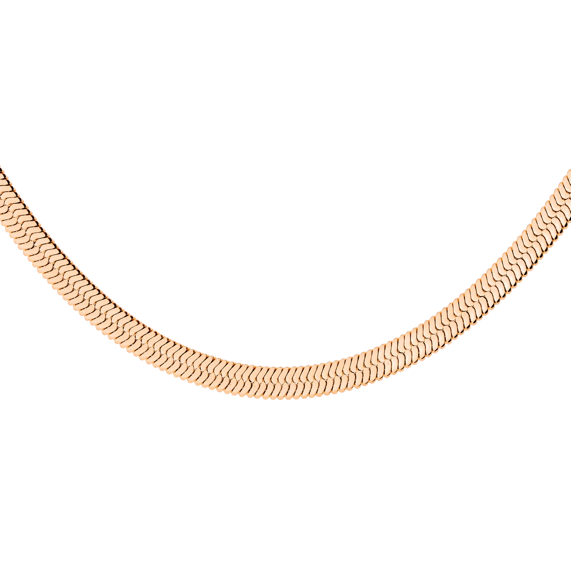 Bold Herringbone Necklace Rose Gold