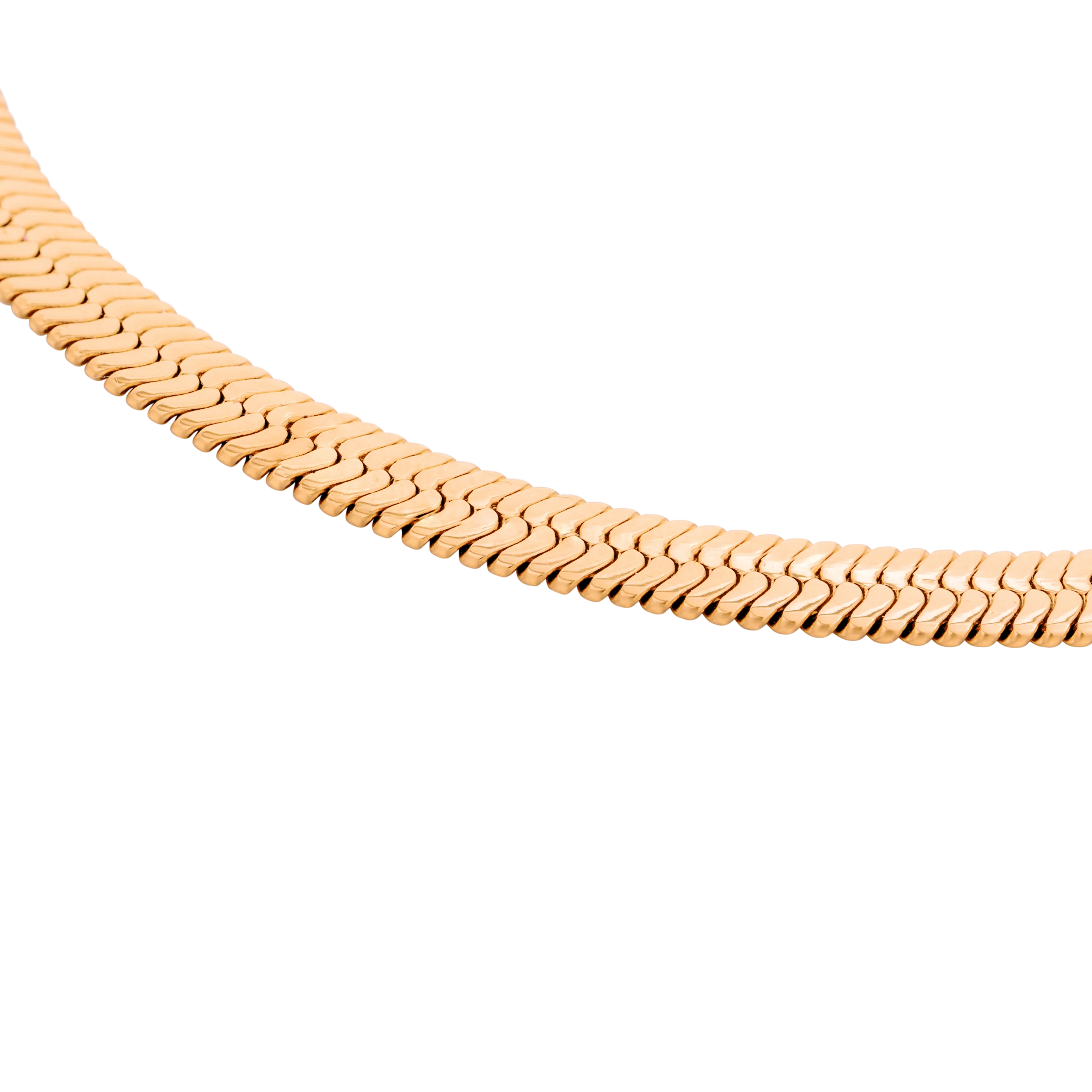 Bold Herringbone Necklace Rose Gold - Image 3