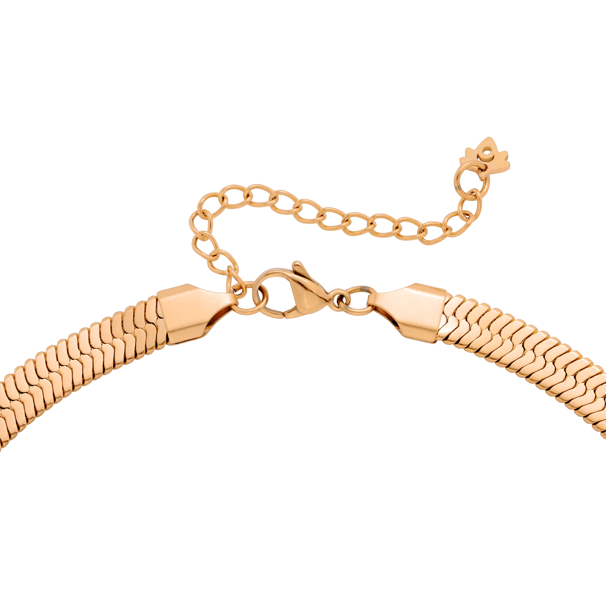 Bold Herringbone Necklace Rose Gold - Image 5