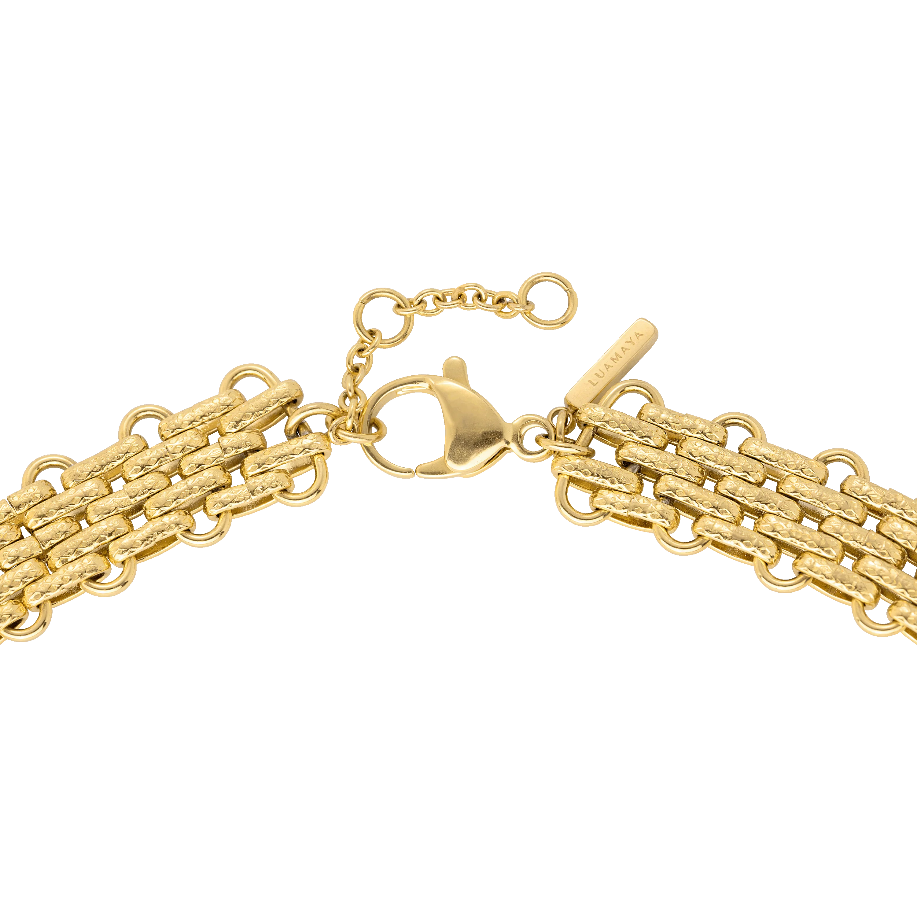 Bold Mesh Necklace Gold - Image 5