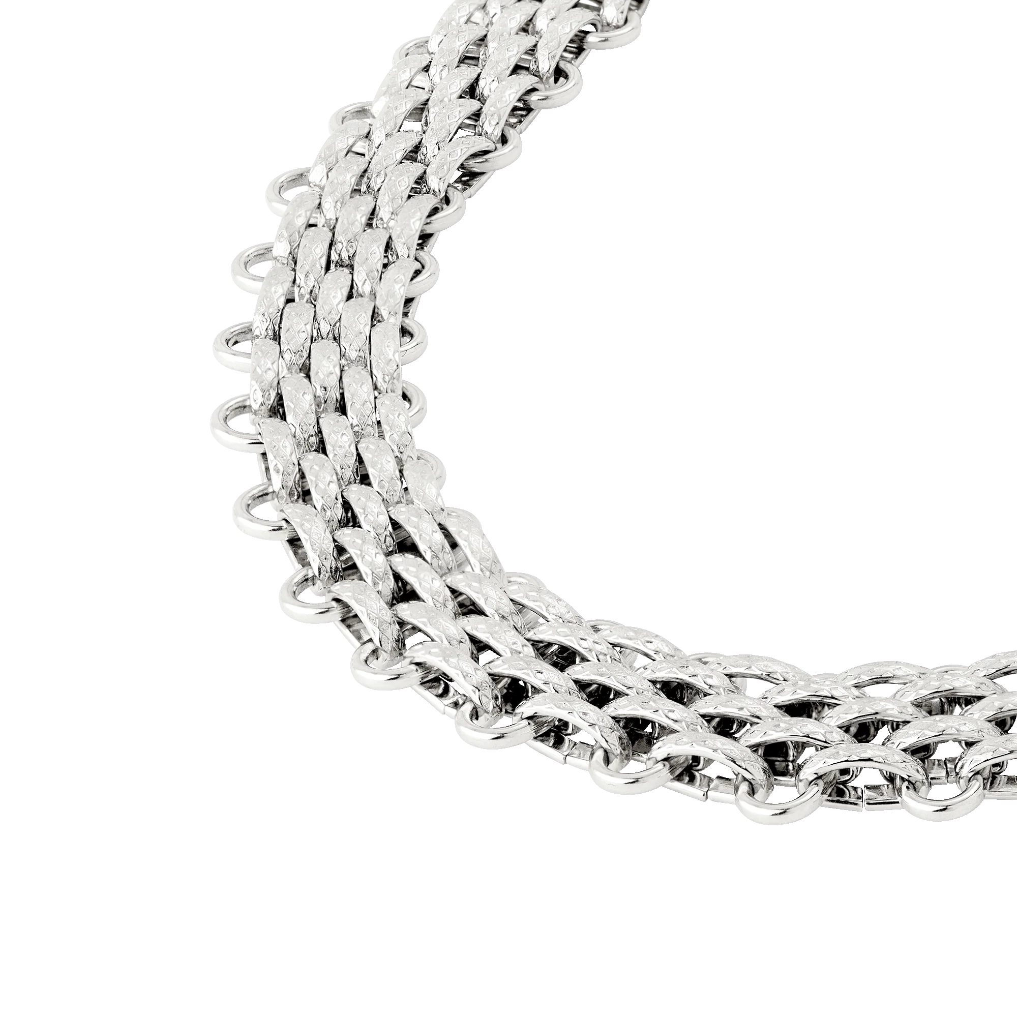 Bold Mesh Necklace Silver - Image 3