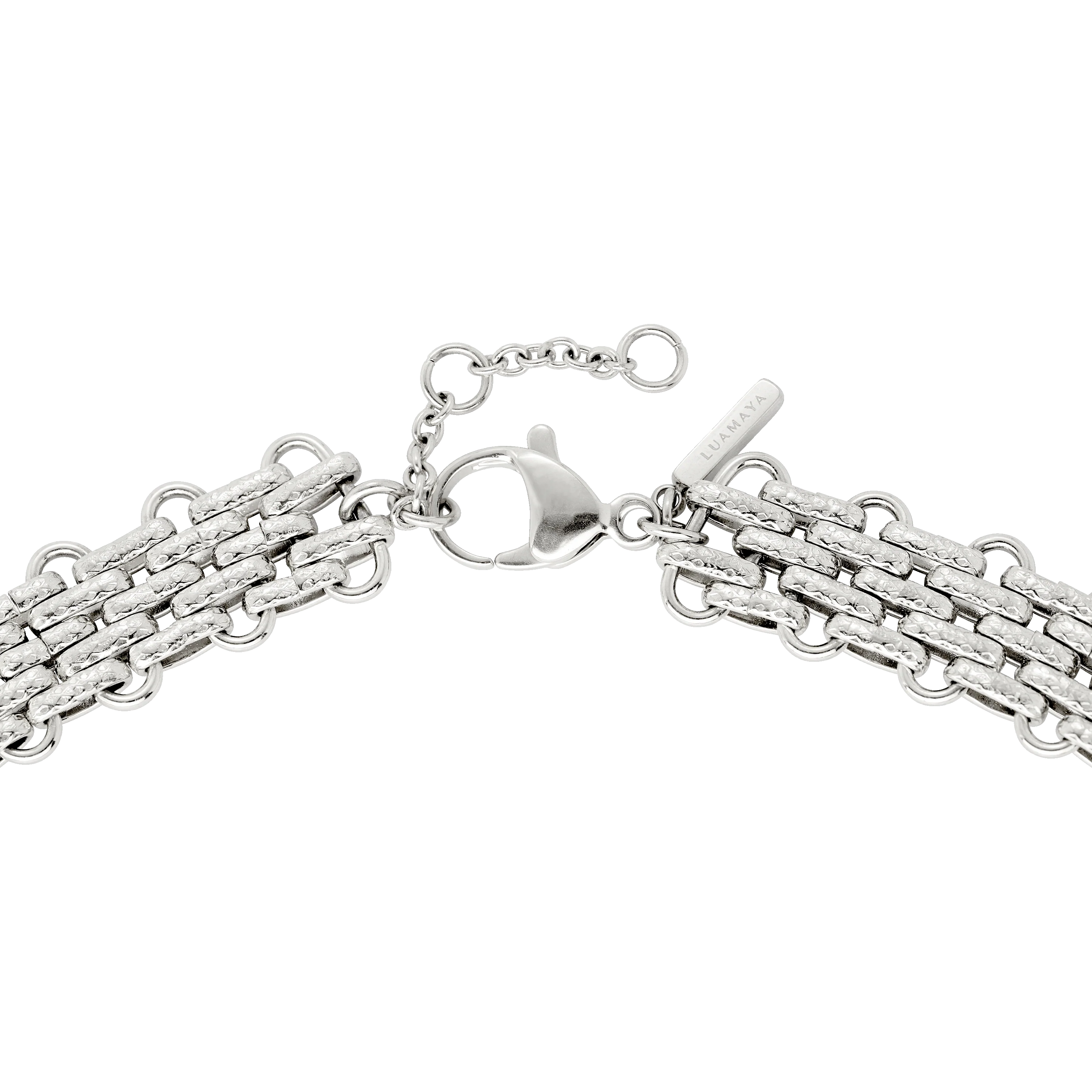 Bold Mesh Necklace Silver - Image 5