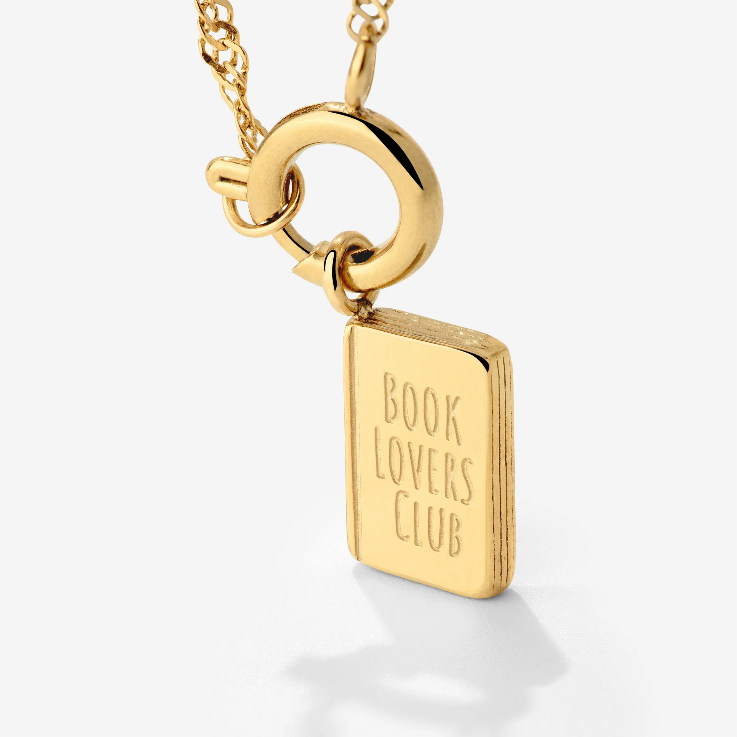 Book Lovers Club Singapore Chain Necklace Set Stud Earrings Gold - Image 4