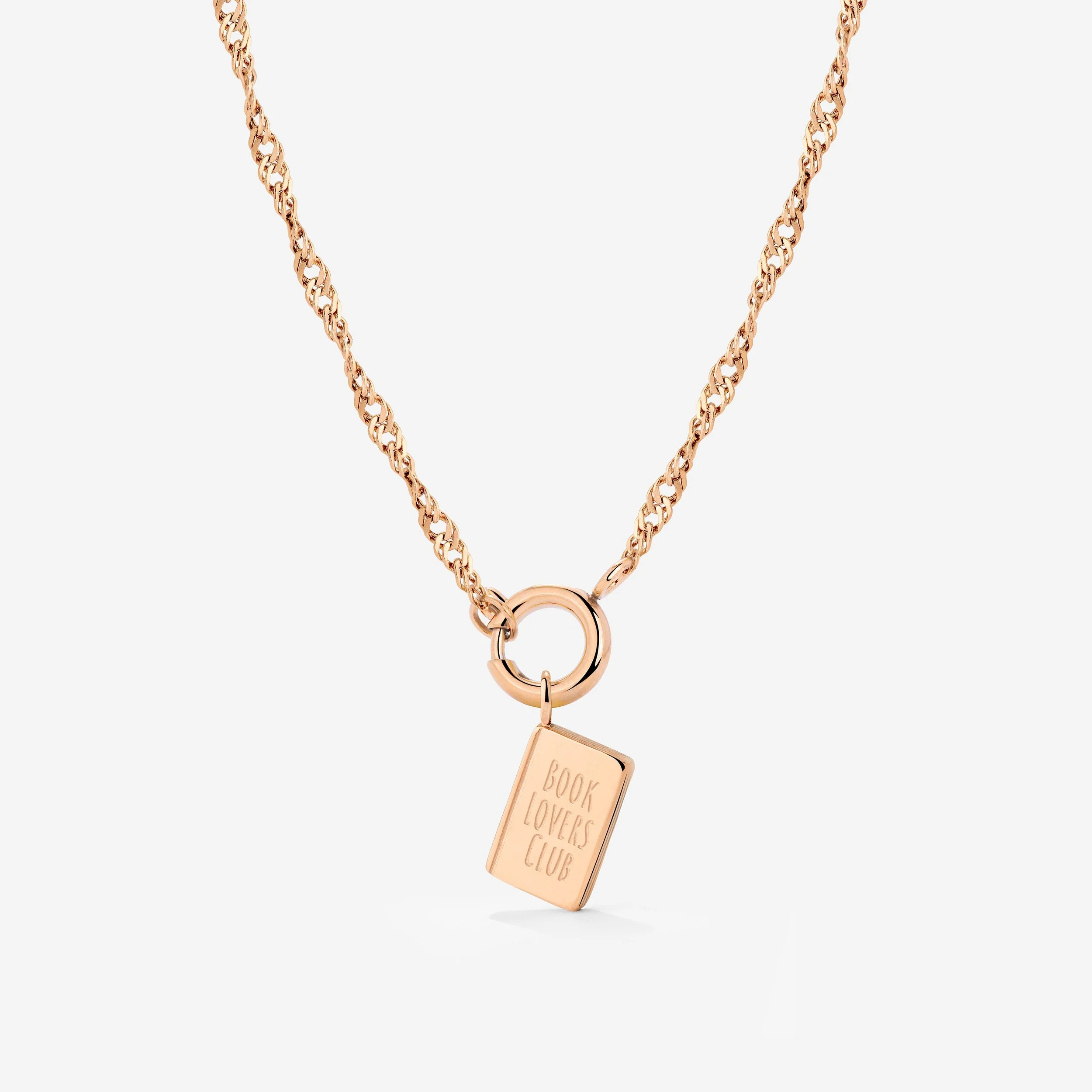 Book Lovers Club Singapore Chain Necklace Set Rose Gold
