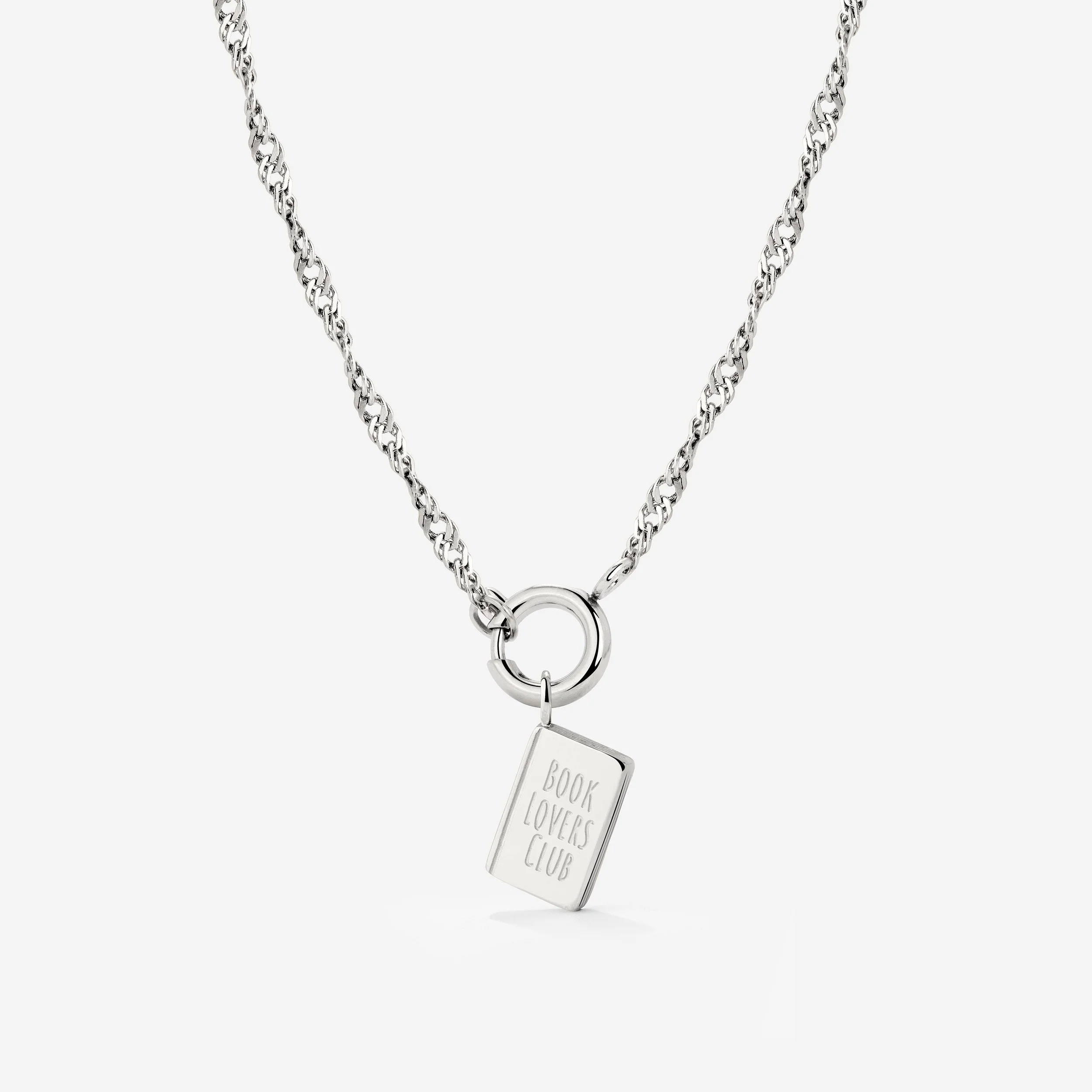 Book Lovers Club Singapore Chain Necklace Set Silver