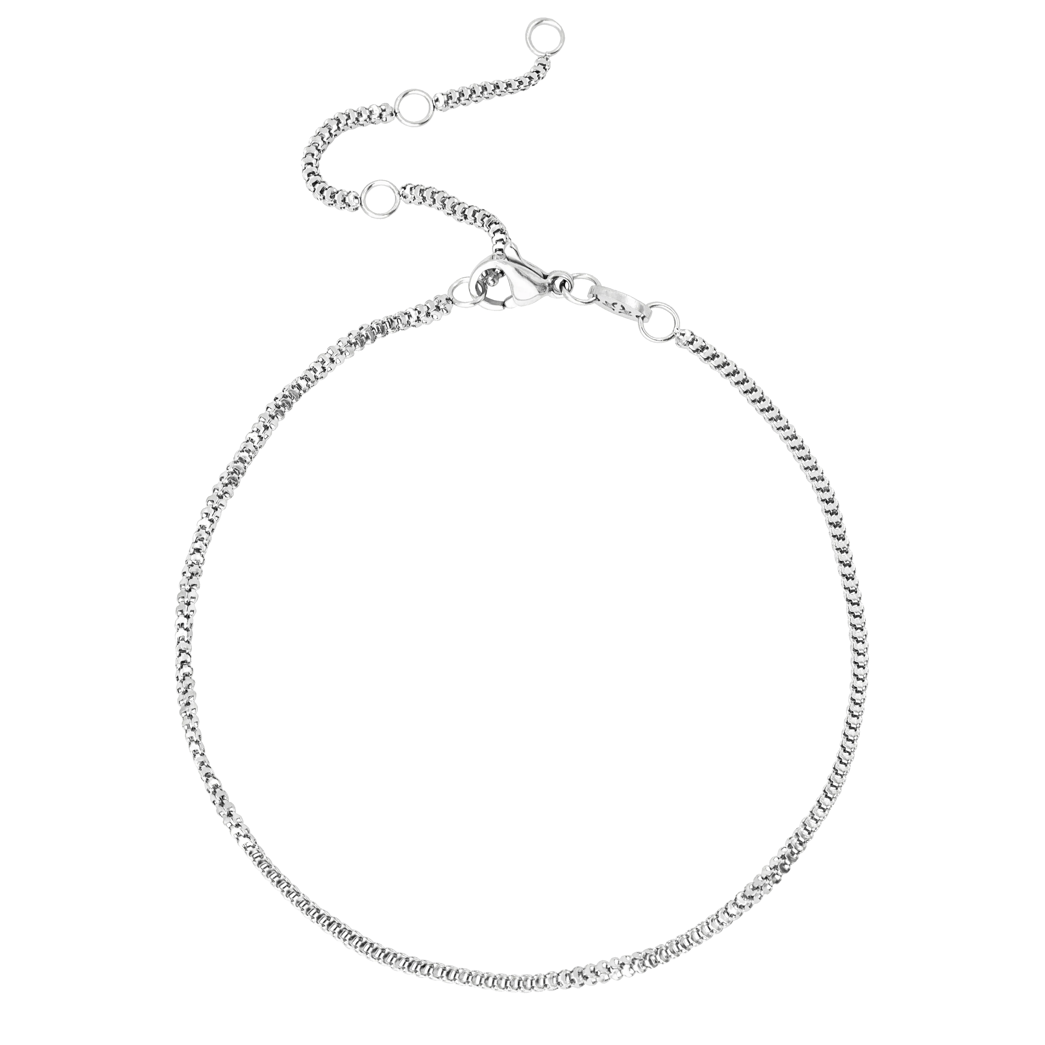 Box Snake Anklet Silver