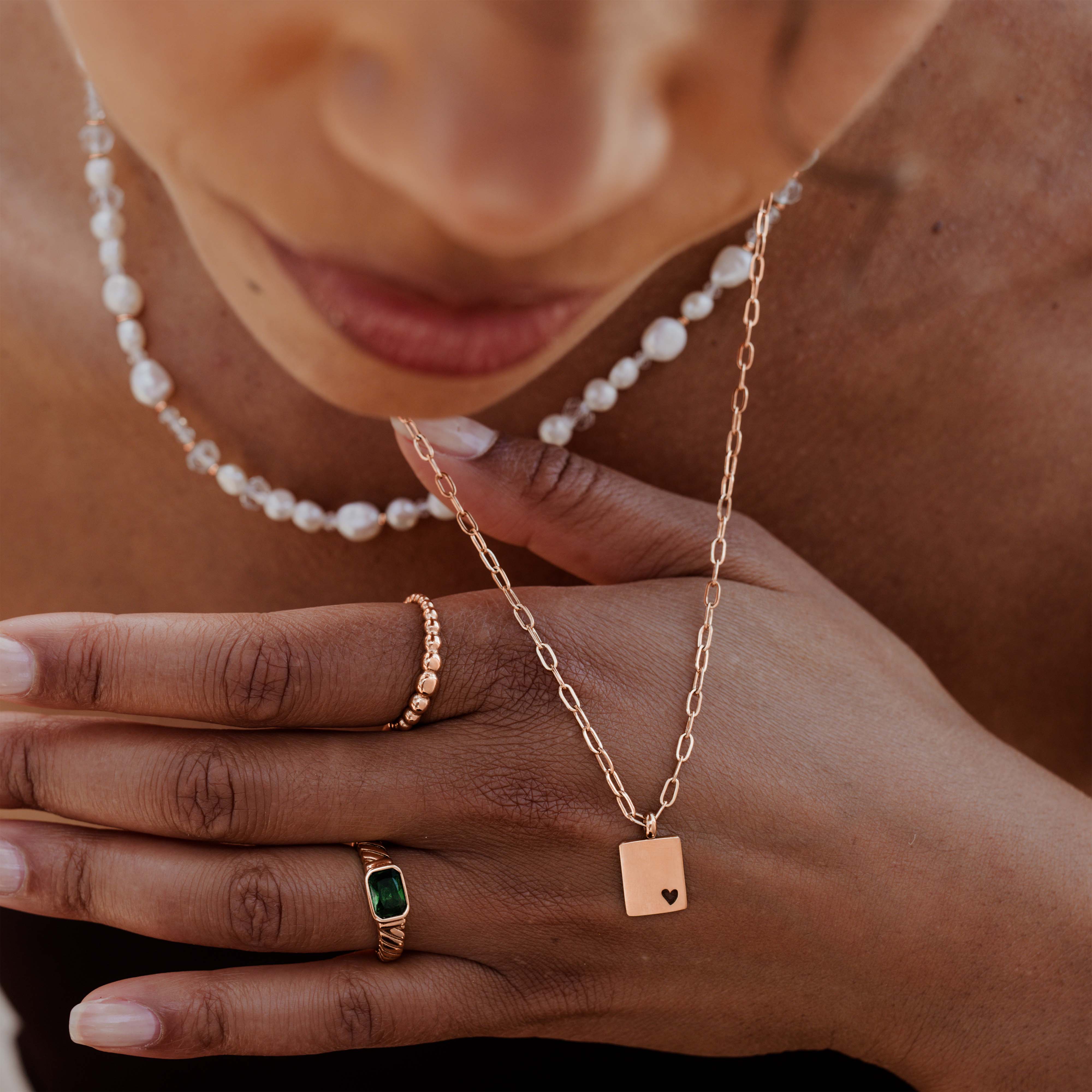 Brilliant Emerald Ring Rose Gold - Image 2