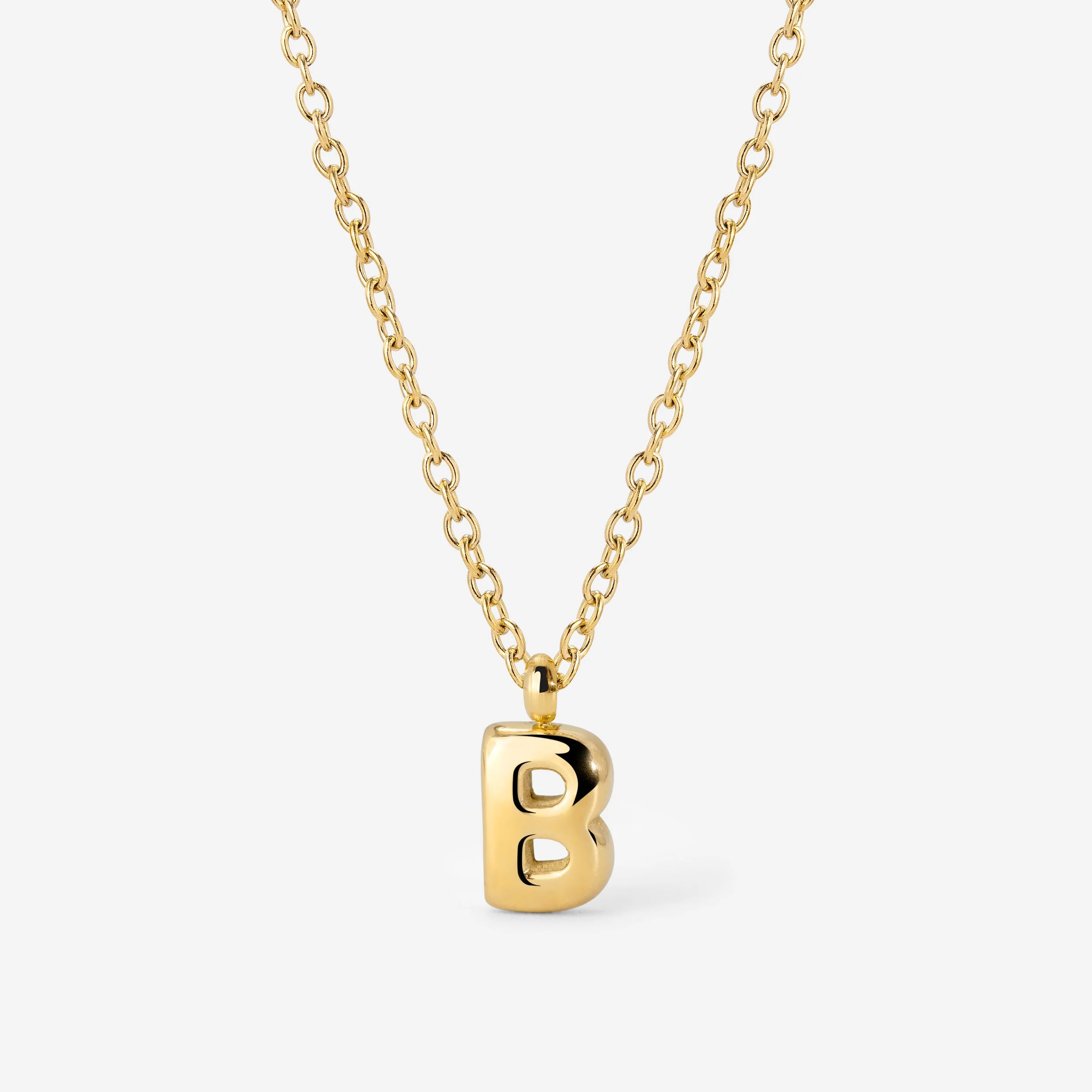Bubble Letter Necklace Gold