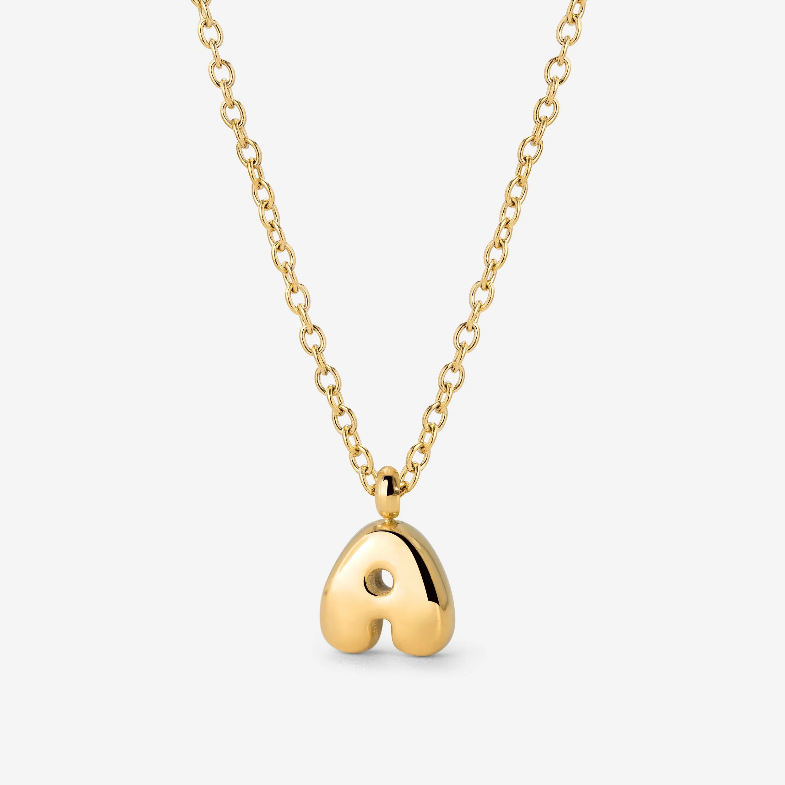 Bubble Letter Necklace Gold - Image 19