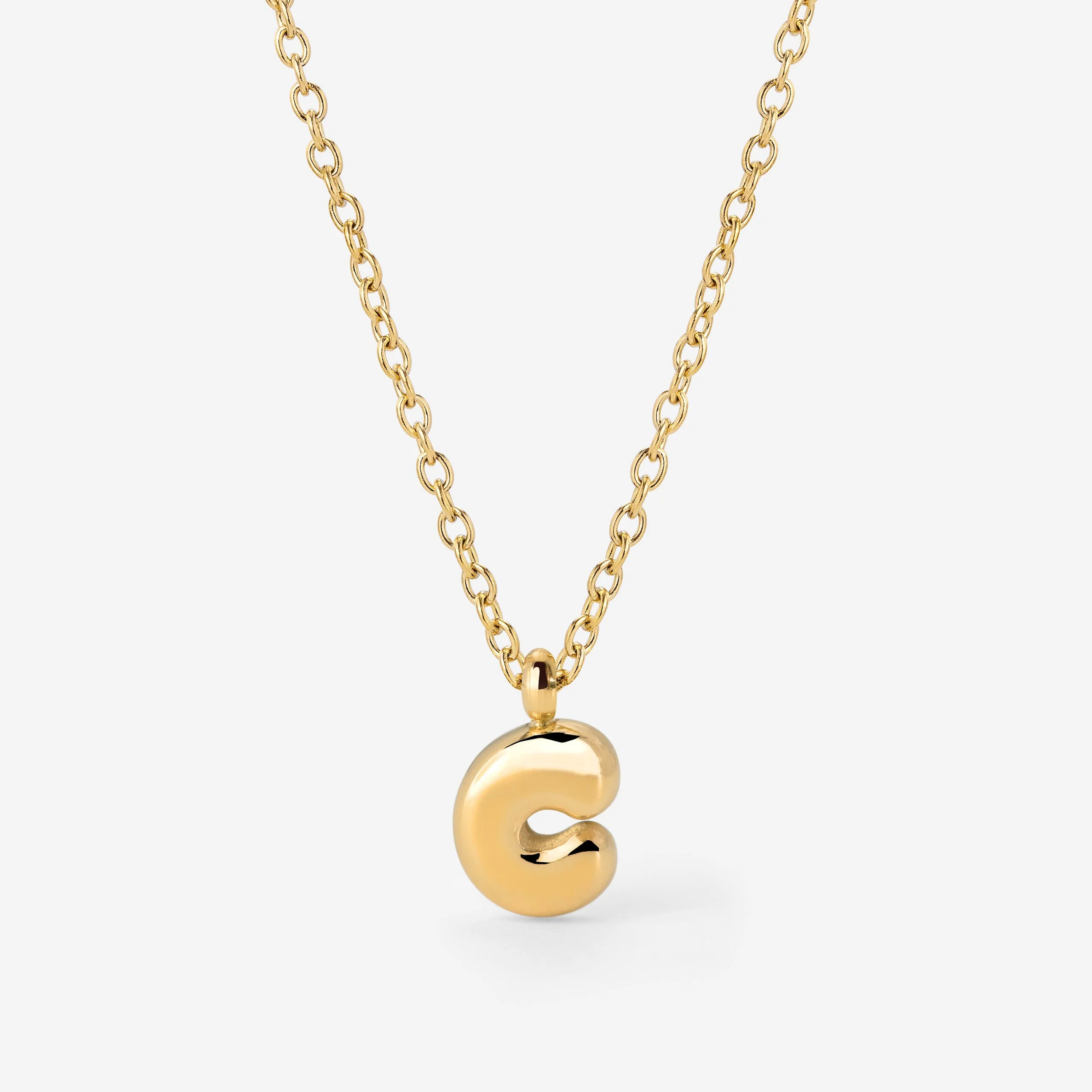 Bubble Letter Necklace Gold - Image 2