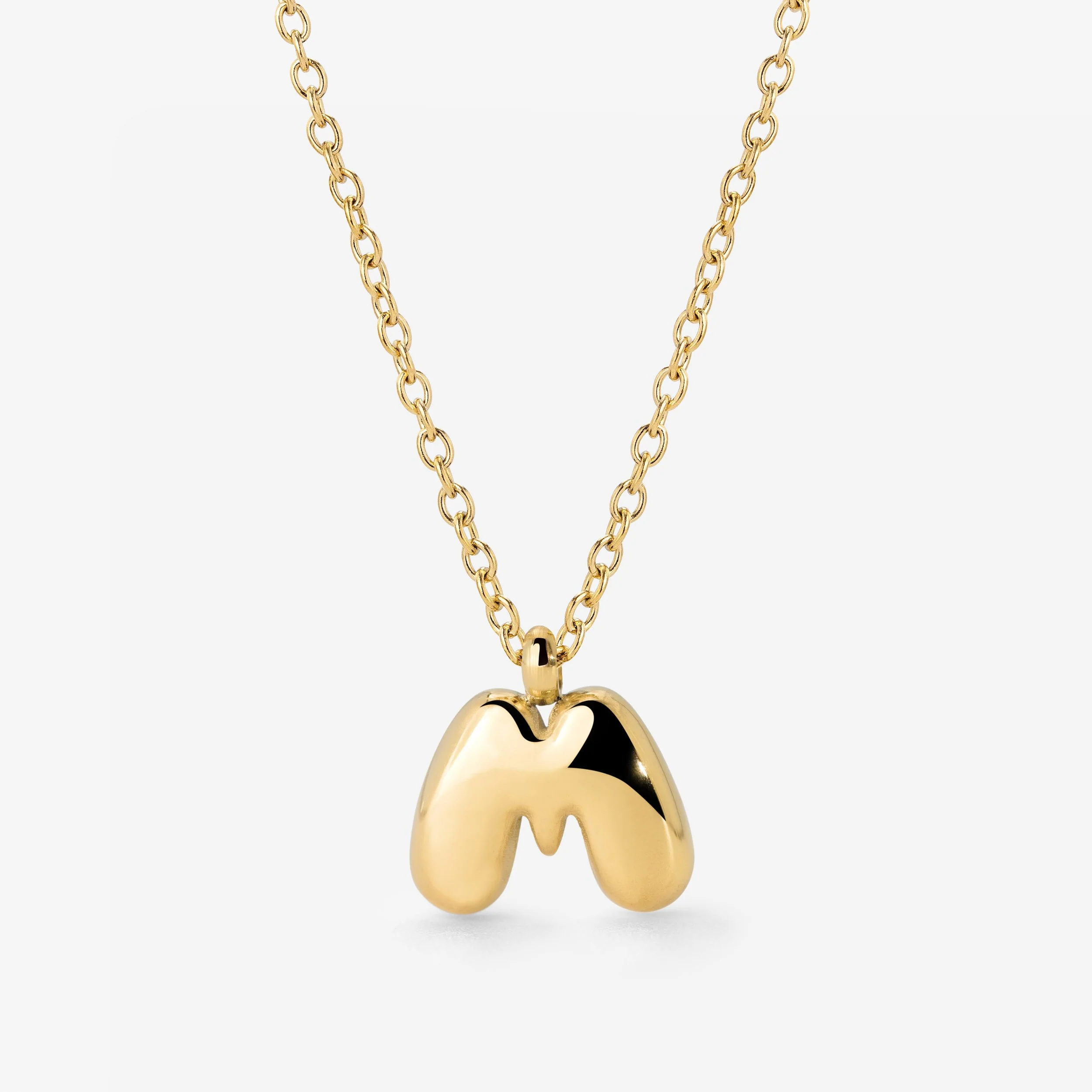 Bubble Letter Necklace Gold - Image 24