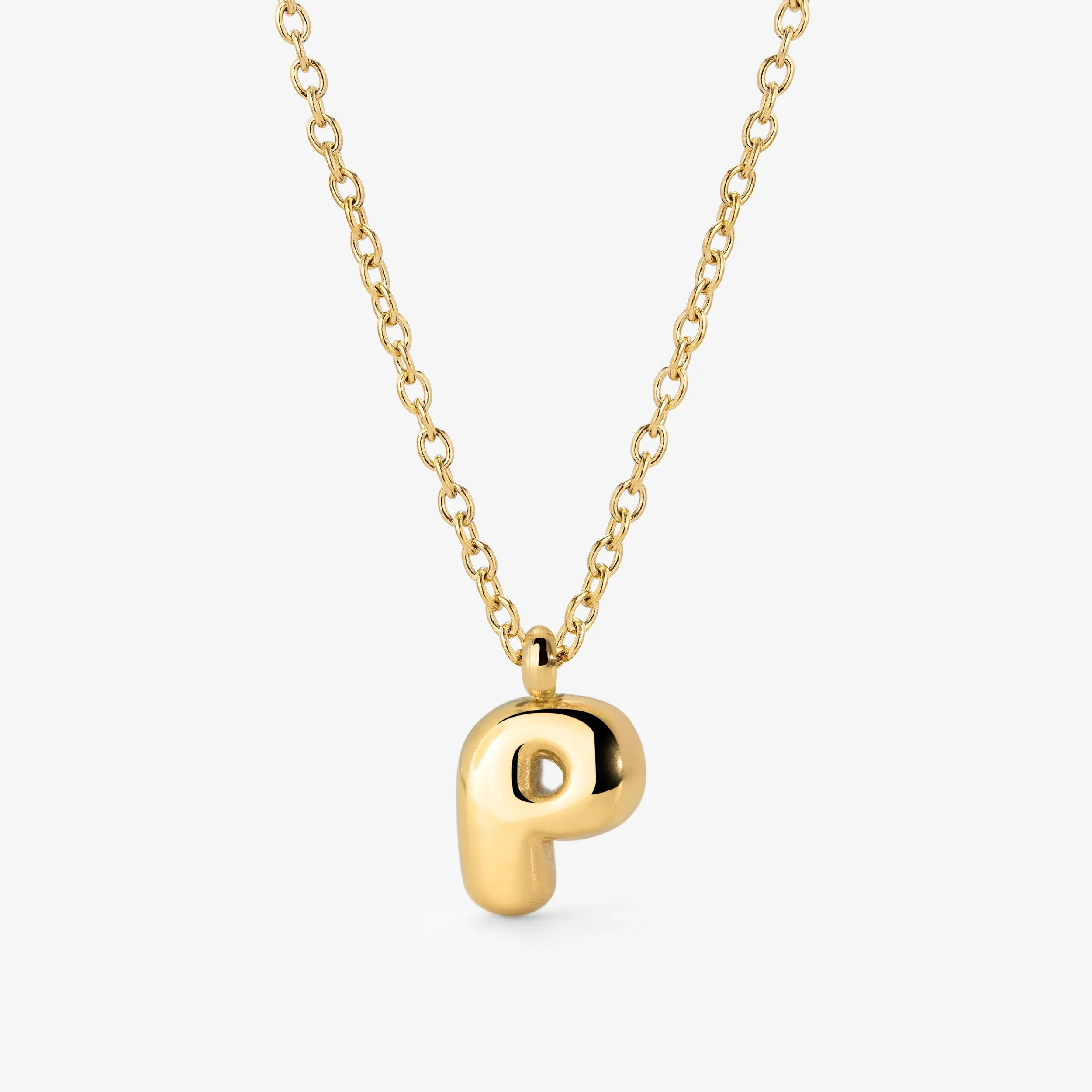 Bubble Letter Necklace Gold - Image 8