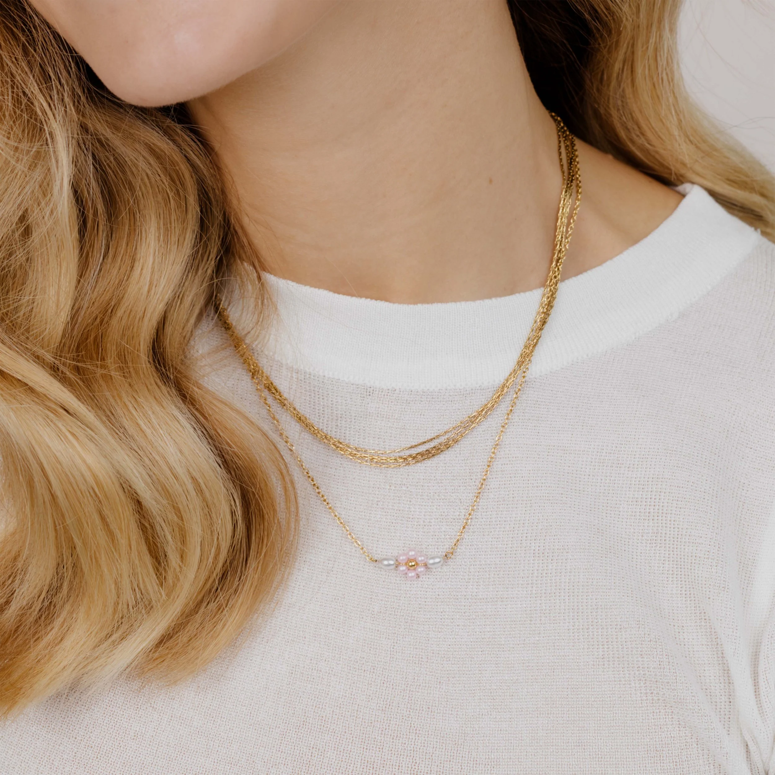 Cascade Layer Necklace Gold - Image 3