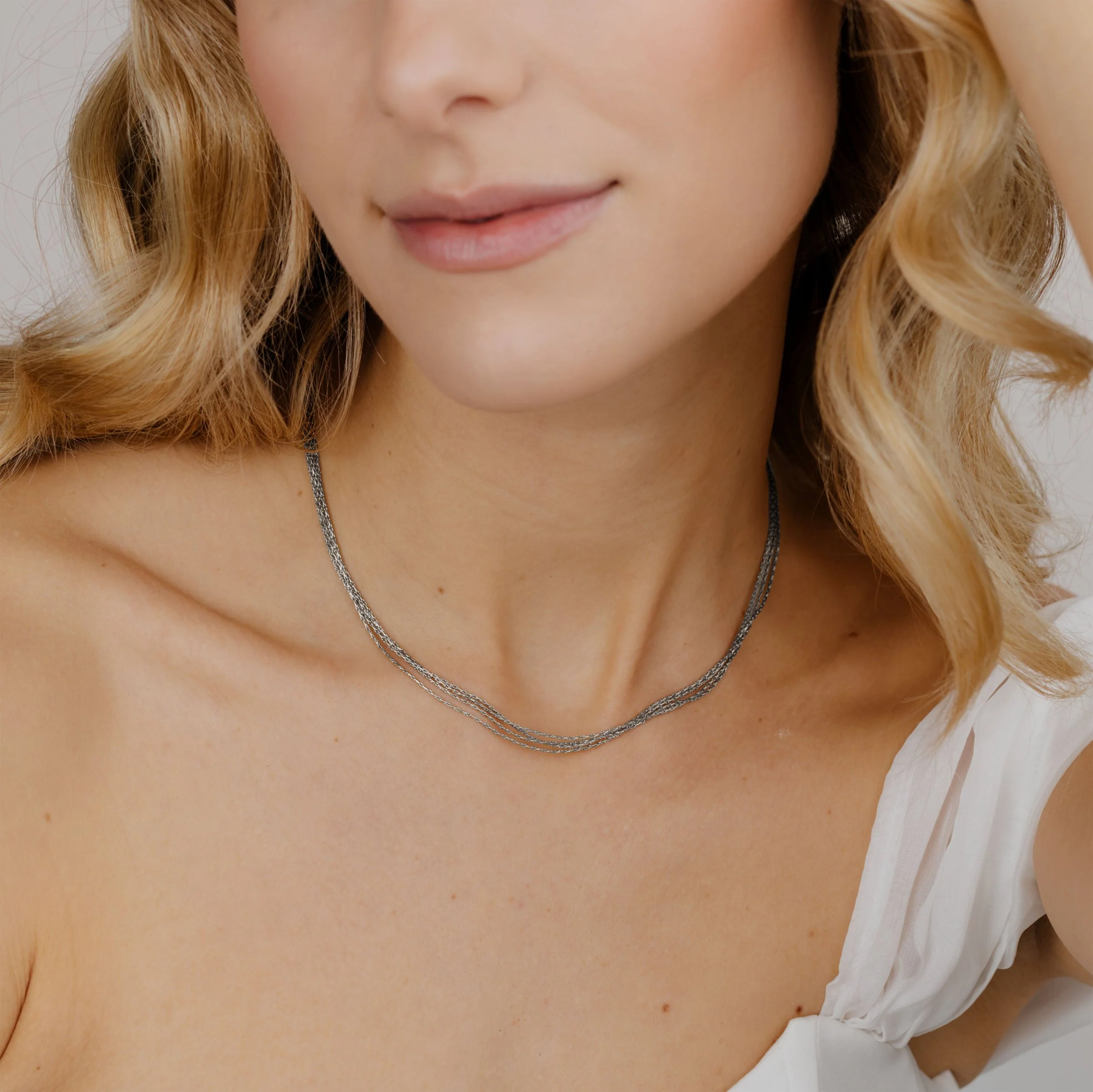 Cascade Layer Necklace Silver - Image 2