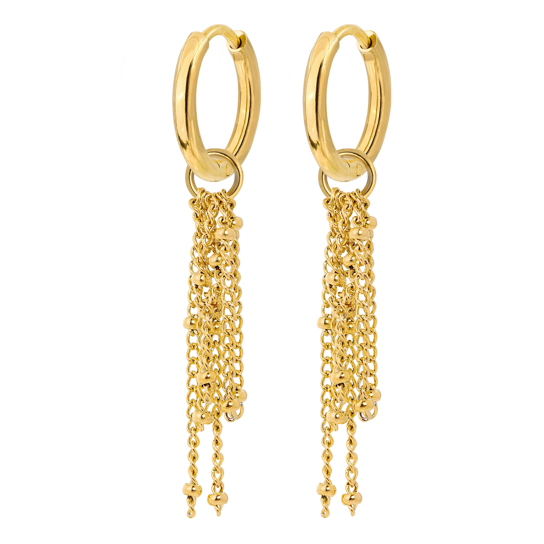 Chain Overload Hoop Set Small Gold