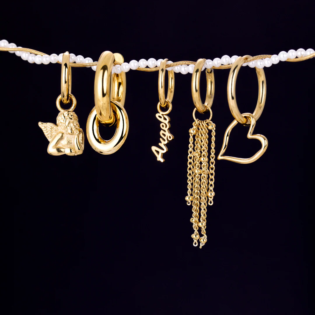 Cherub Hoop Set Small Rose Gold - Image 4