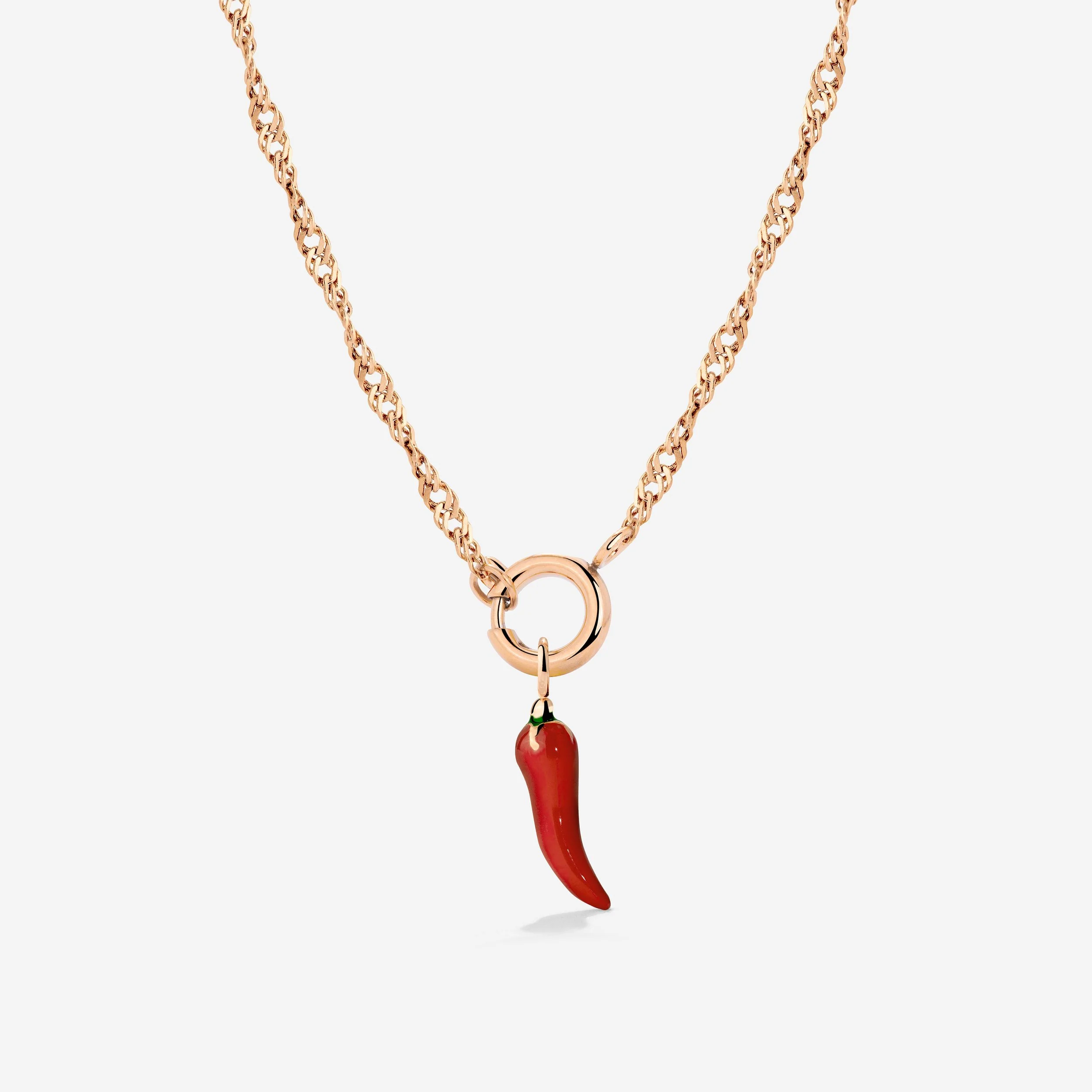Chili Singapore Chain Necklace Set Rose Gold