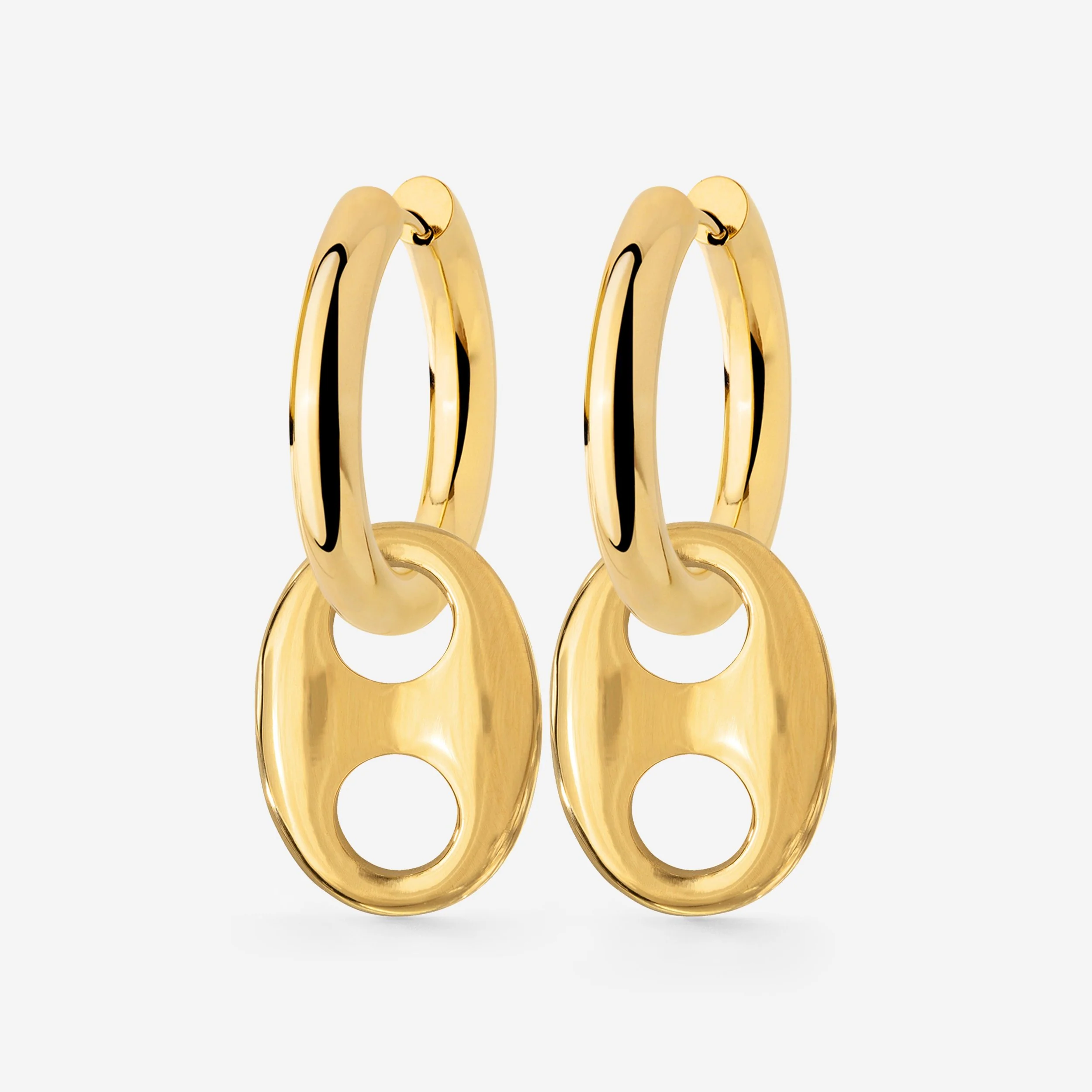 Chunky Gem Find Hoop Set Medium Gold
