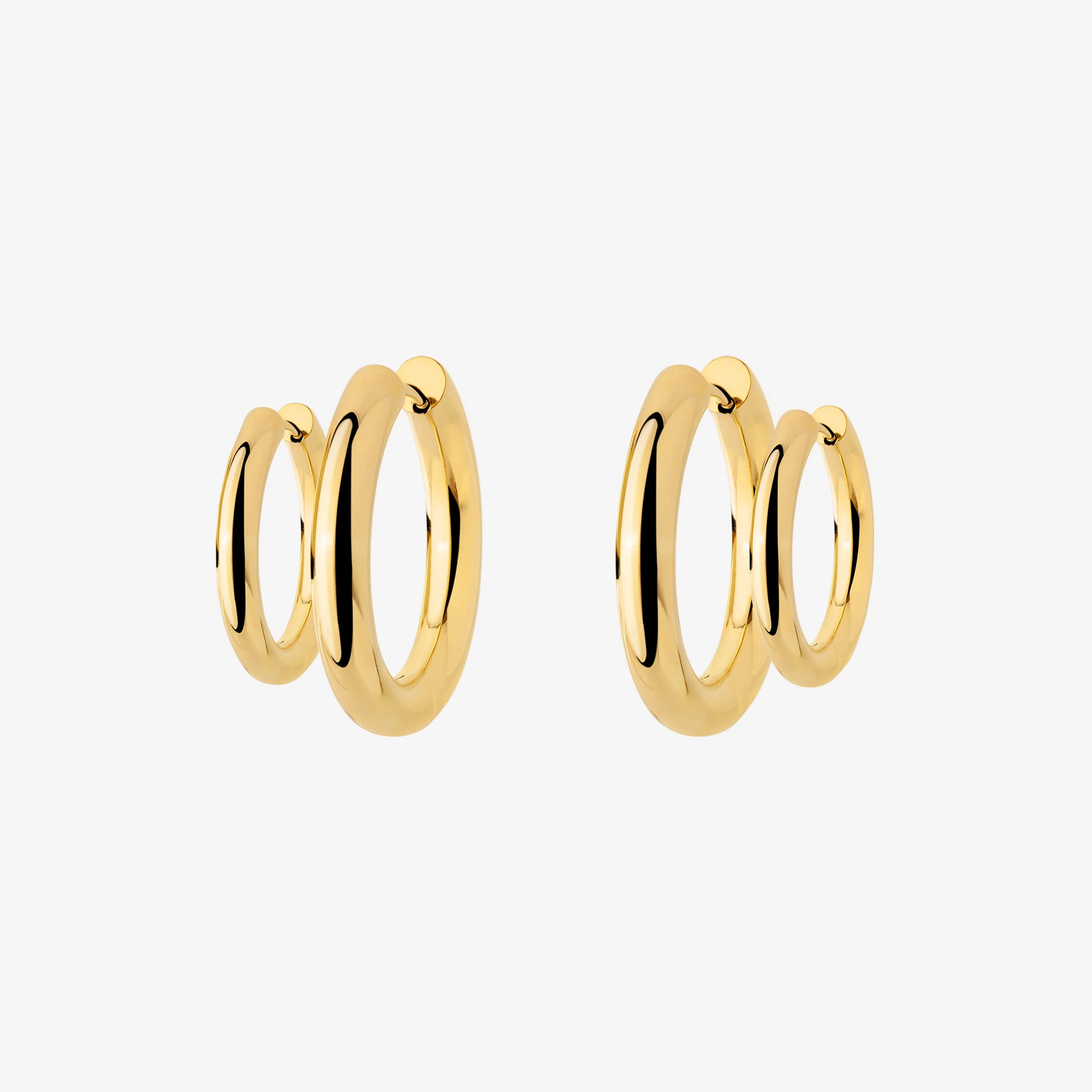 Chunky Lover Hoop Set Small Gold